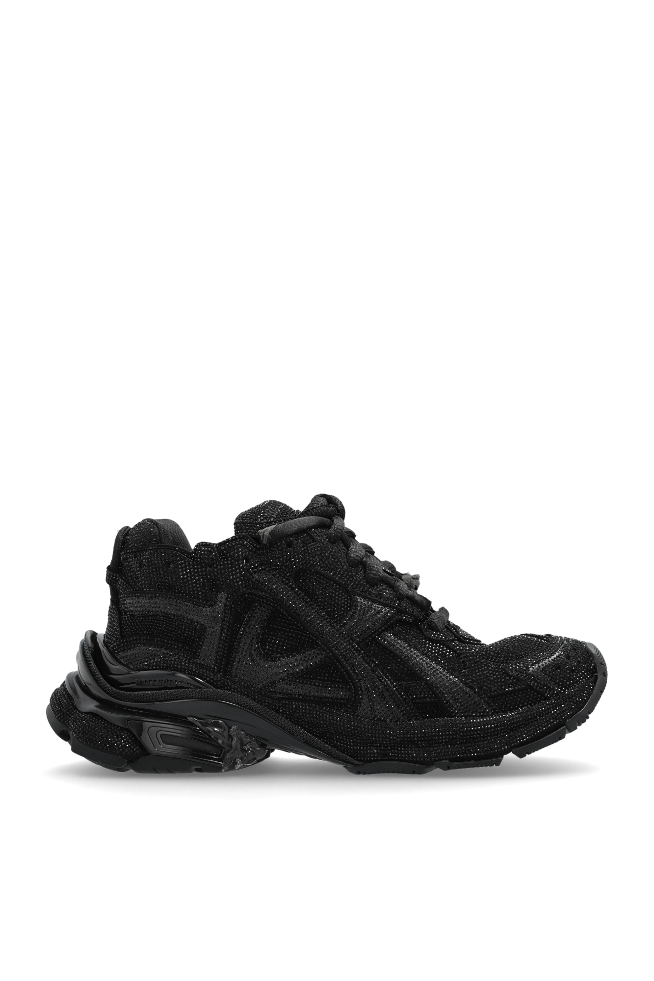 Balenciaga Buty Sportowe `Runner` Z Połyskującymi Kryształami, Kobiety, Czarny