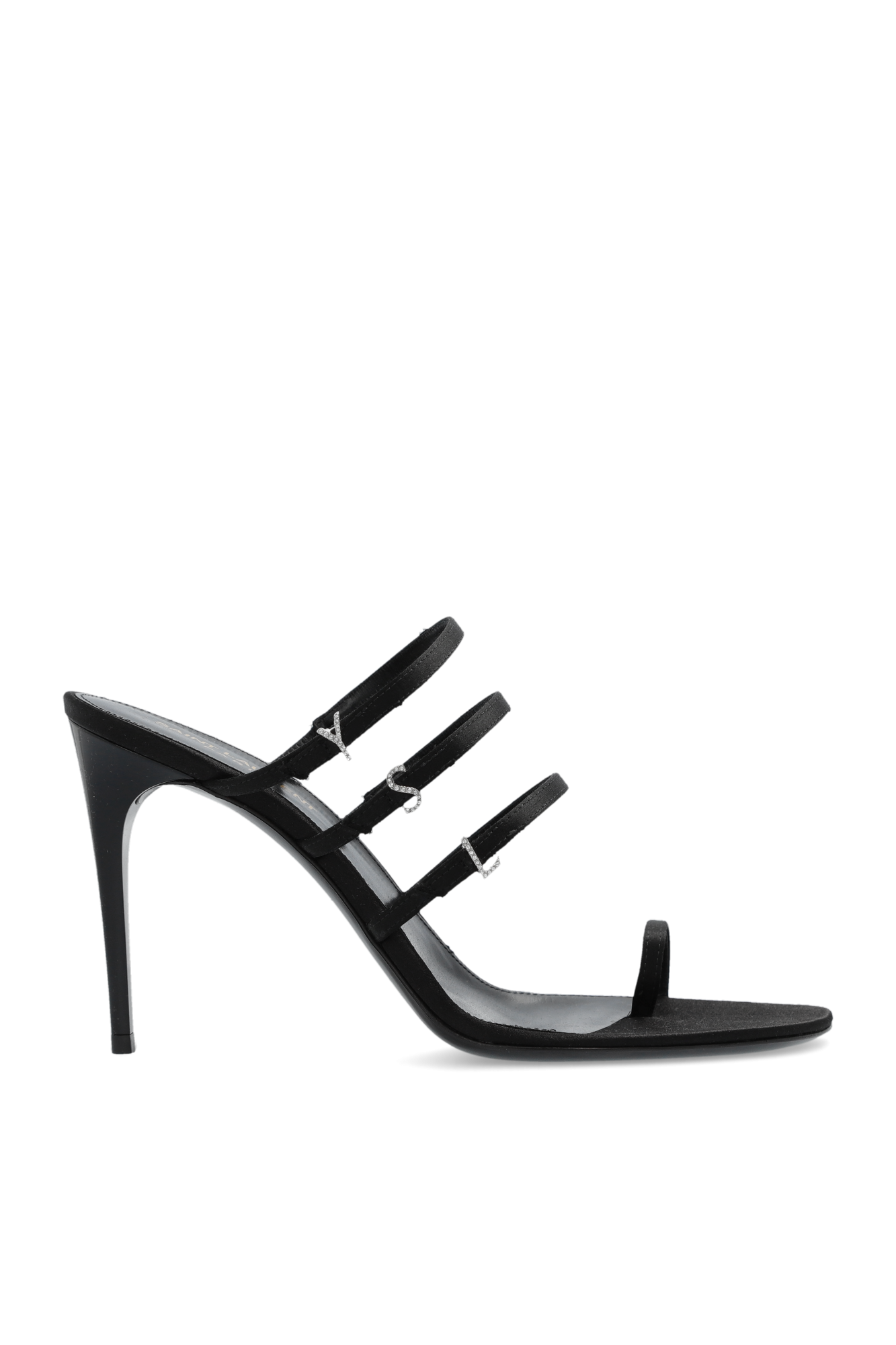 Saint Laurent Klapki Na Obcasie, Kobiety, Czarny