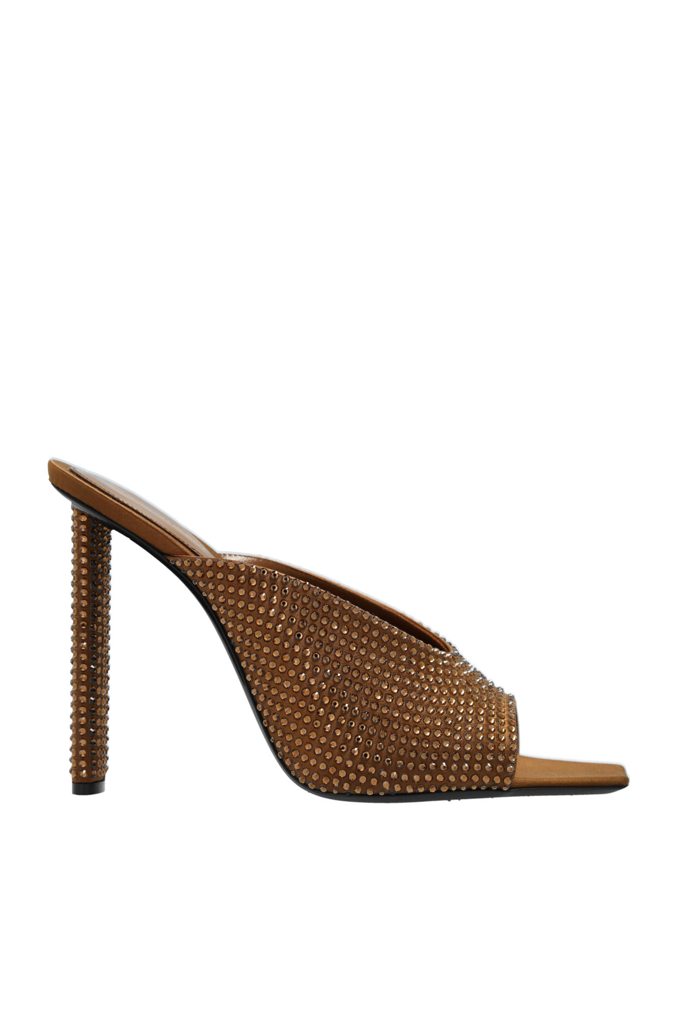 Saint Laurent Klapki Na Obcasie `Sept`, Kobiety, Brązowy