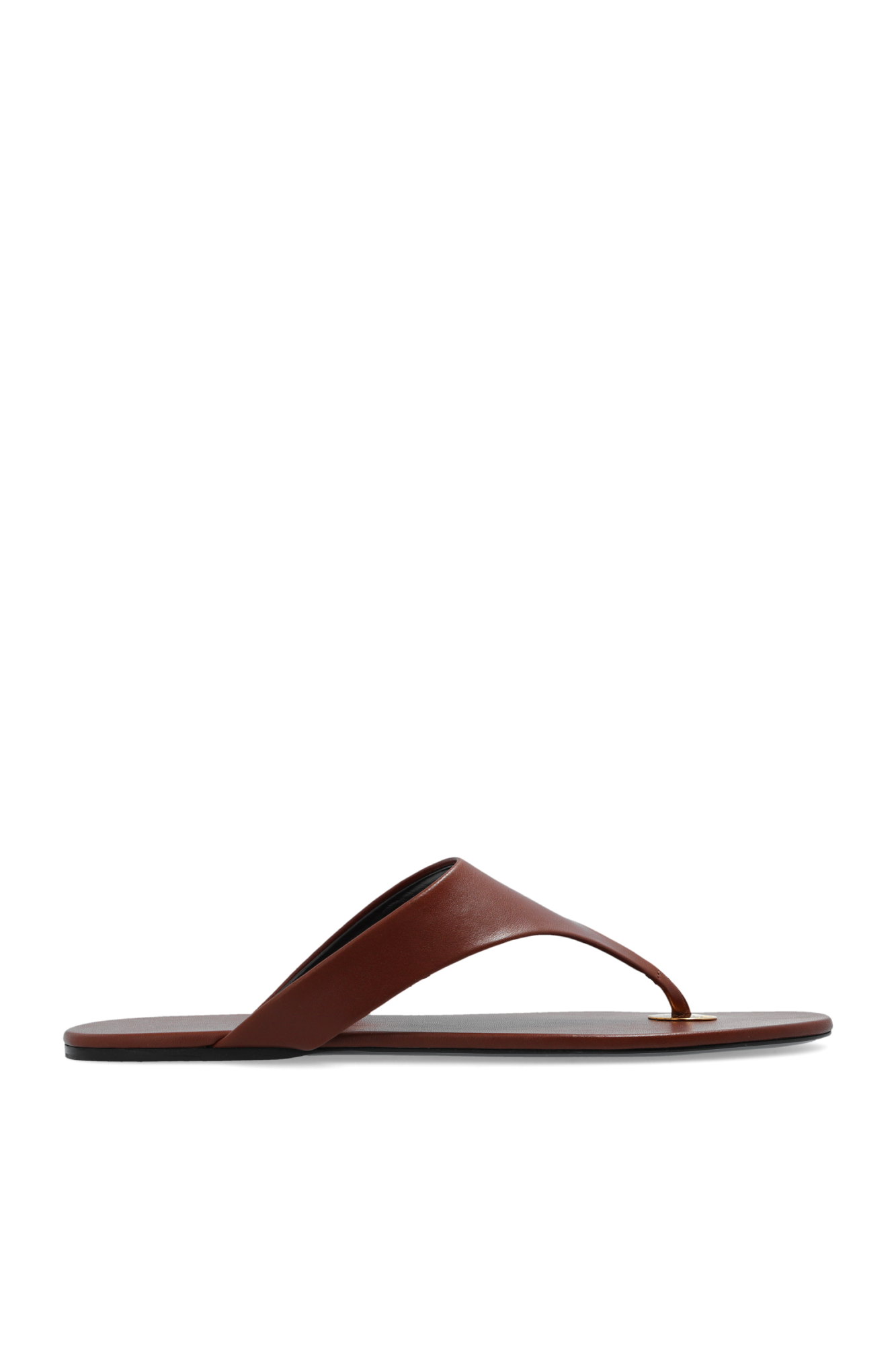 Saint Laurent Klapki Z Logo, Kobiety, Brązowy