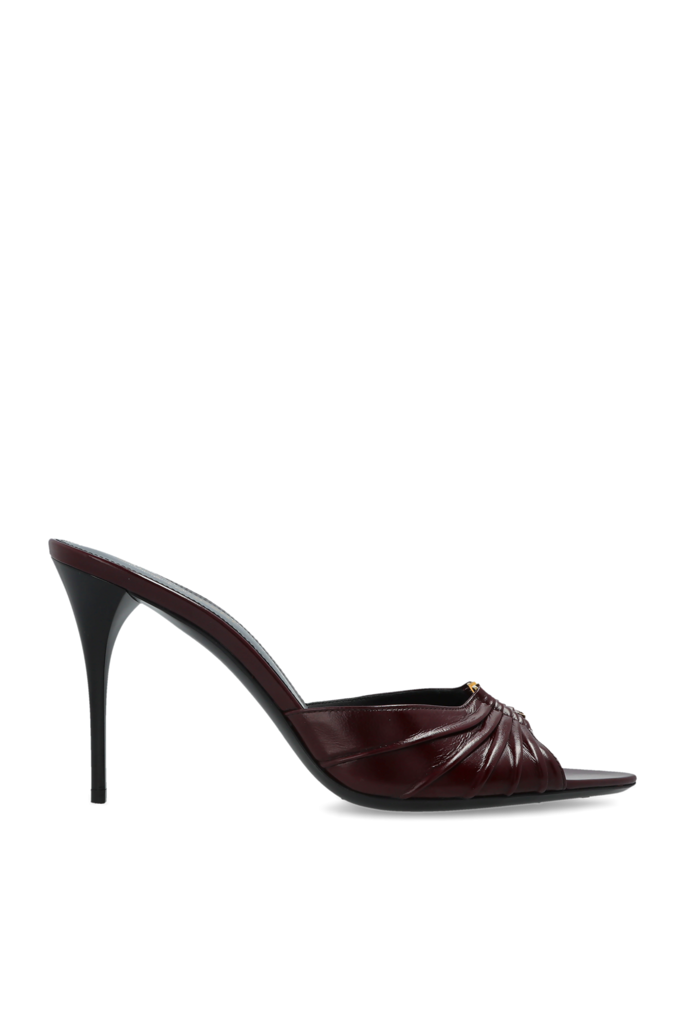 Saint Laurent Klapki Na Obcasie ‘Babylone’, Kobiety, Bordo