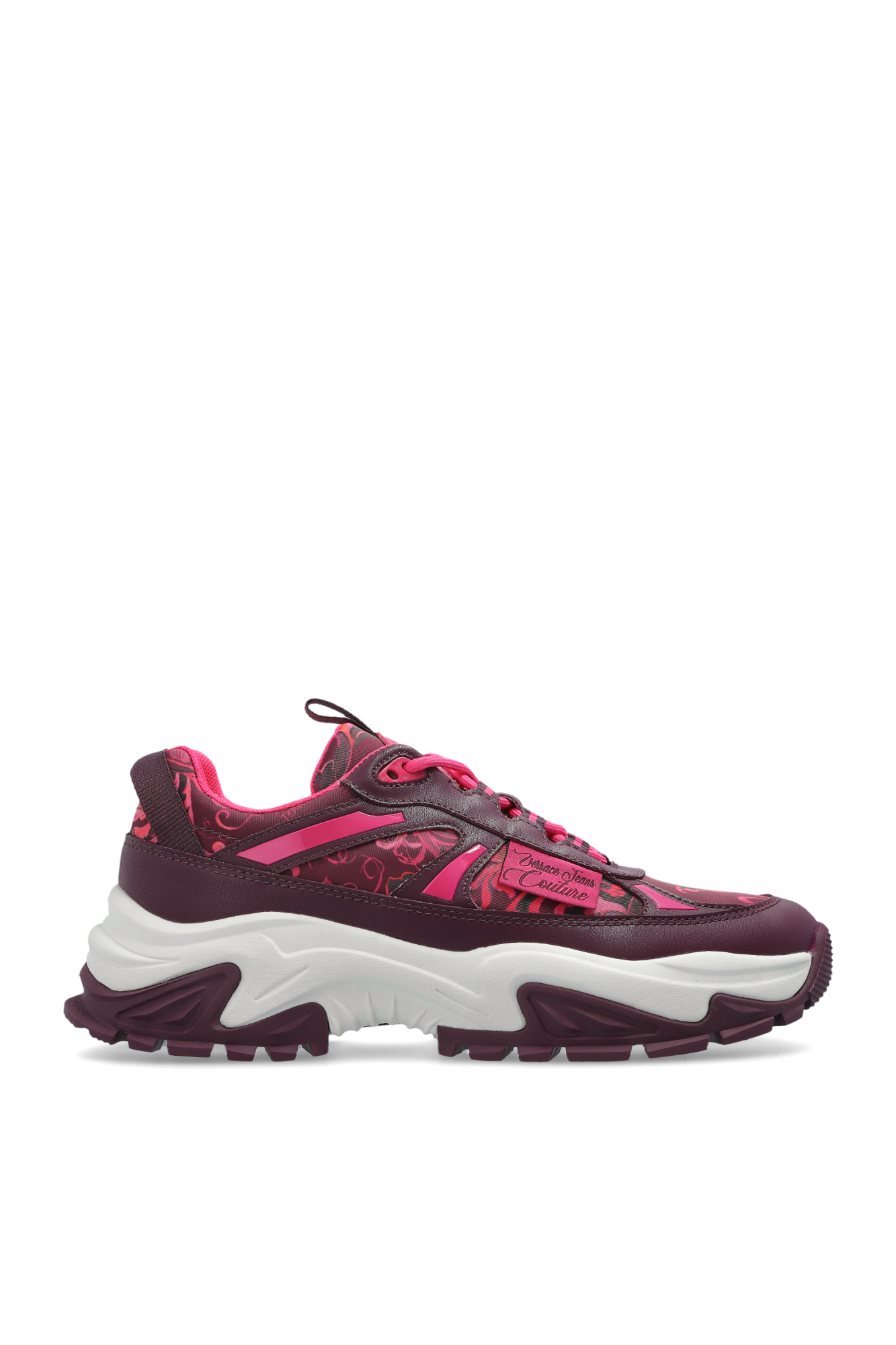 Versace Jeans Couture Buty Sportowe Z Nadrukiem `barocco`, Kobiety, Bordo