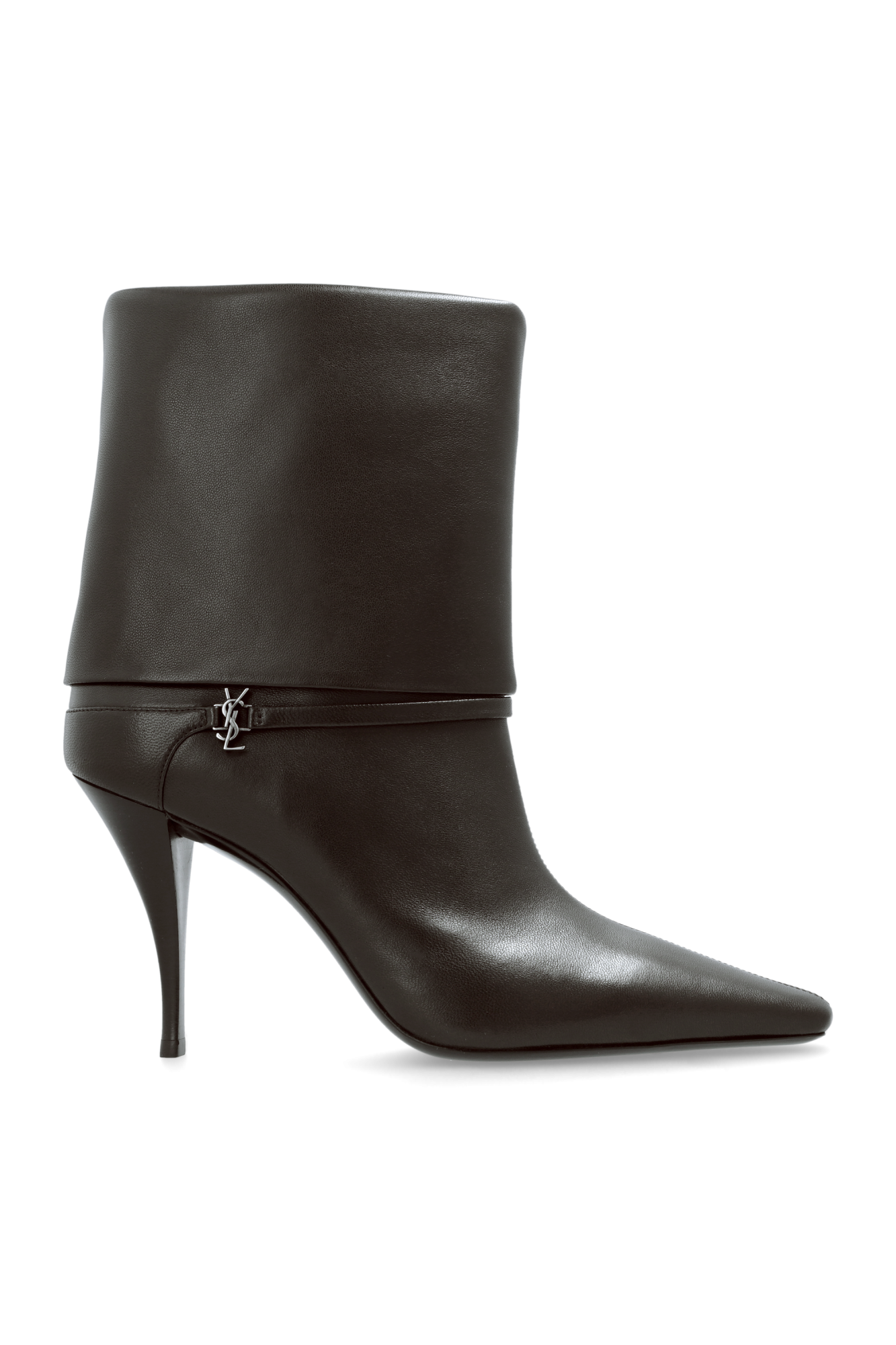 Saint Laurent Botki Na Obcasie `Ricky`, Kobiety, Brązowy