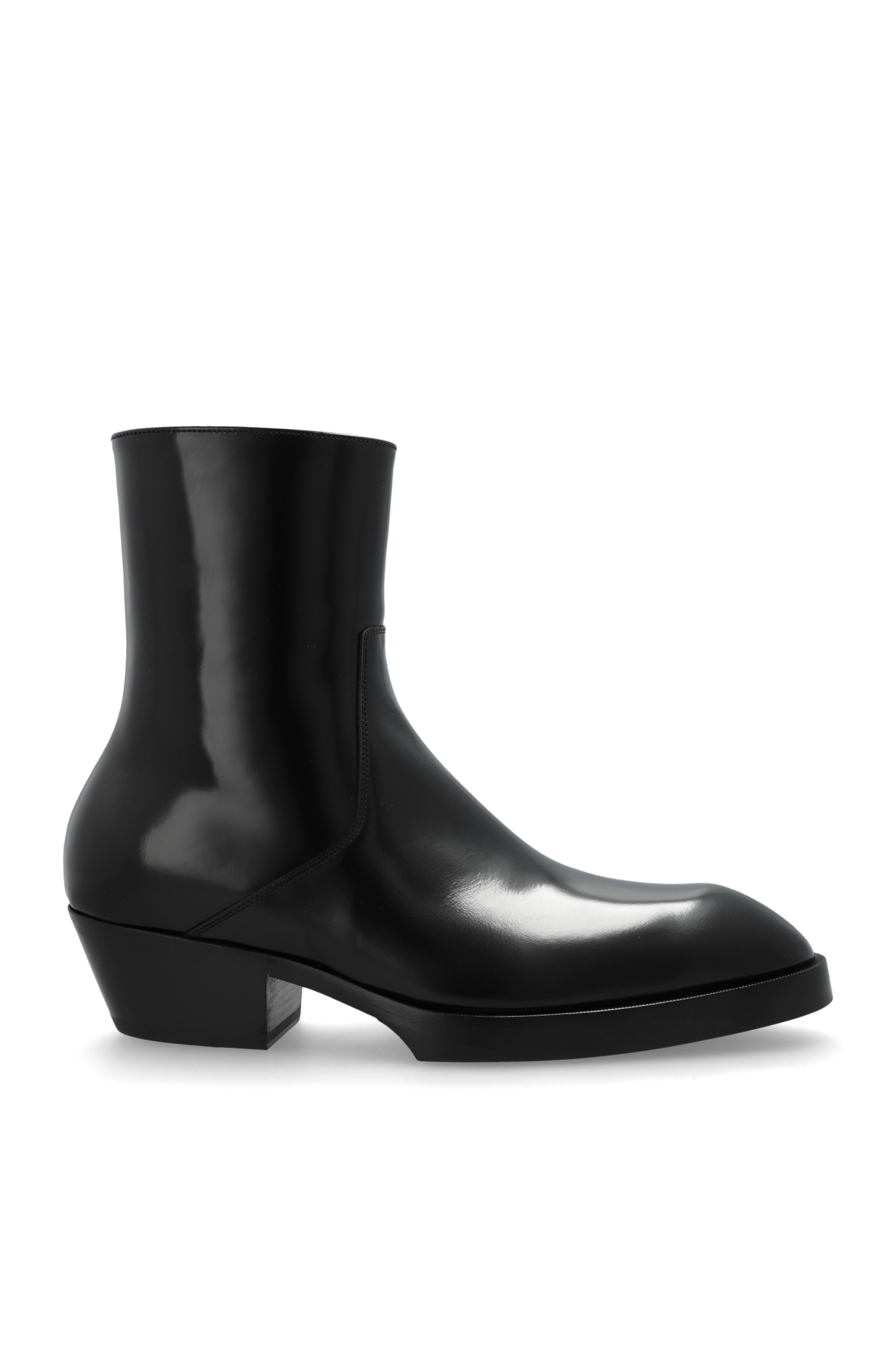 Bottega Veneta Skórzane Buty Na Obcasie `Dalton`, Mężczyźni, Czarny