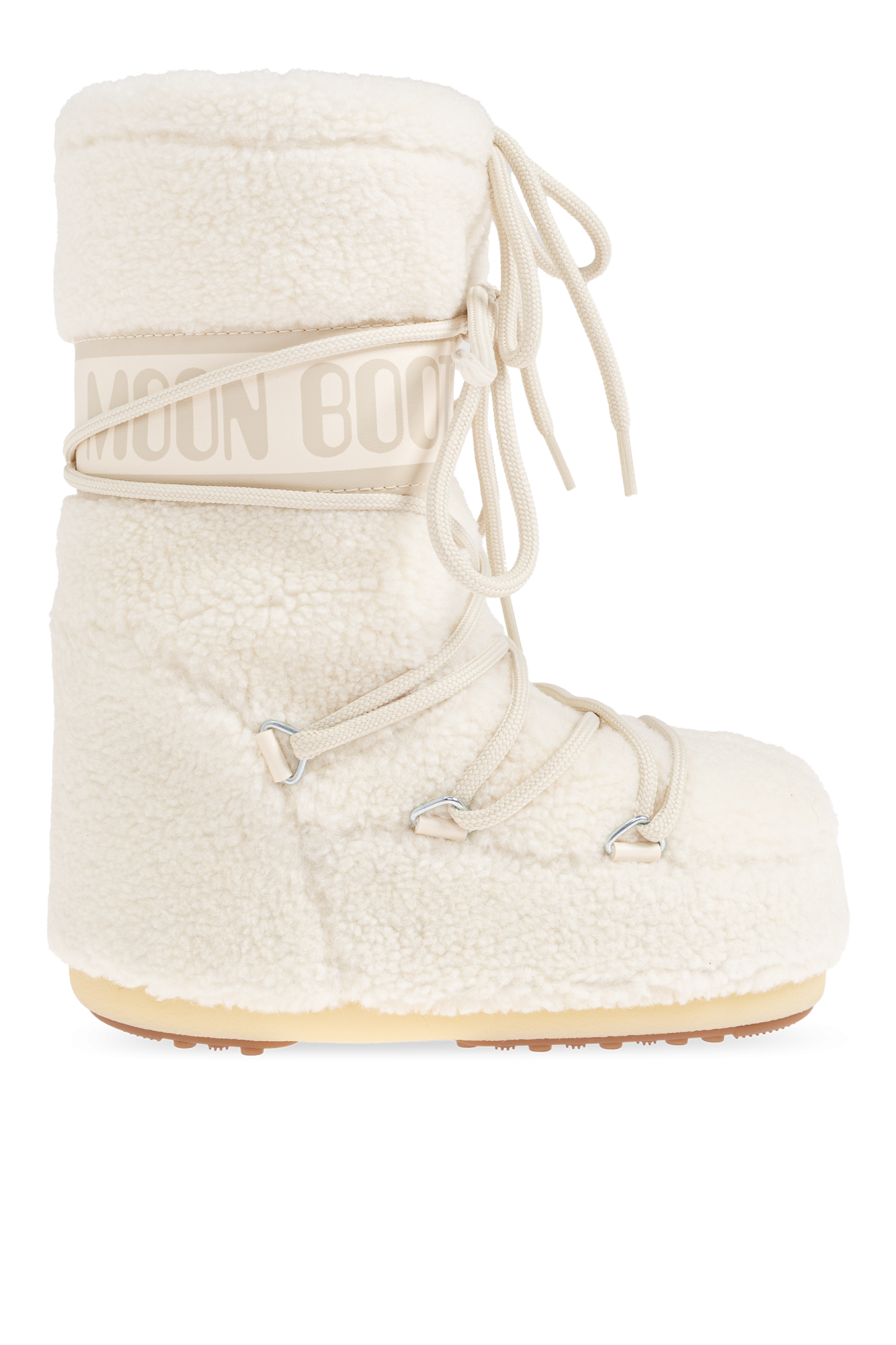 Moon Boot Kids Śniegowce ‘MB ICON FLEECE’, Unisex, Kremowy