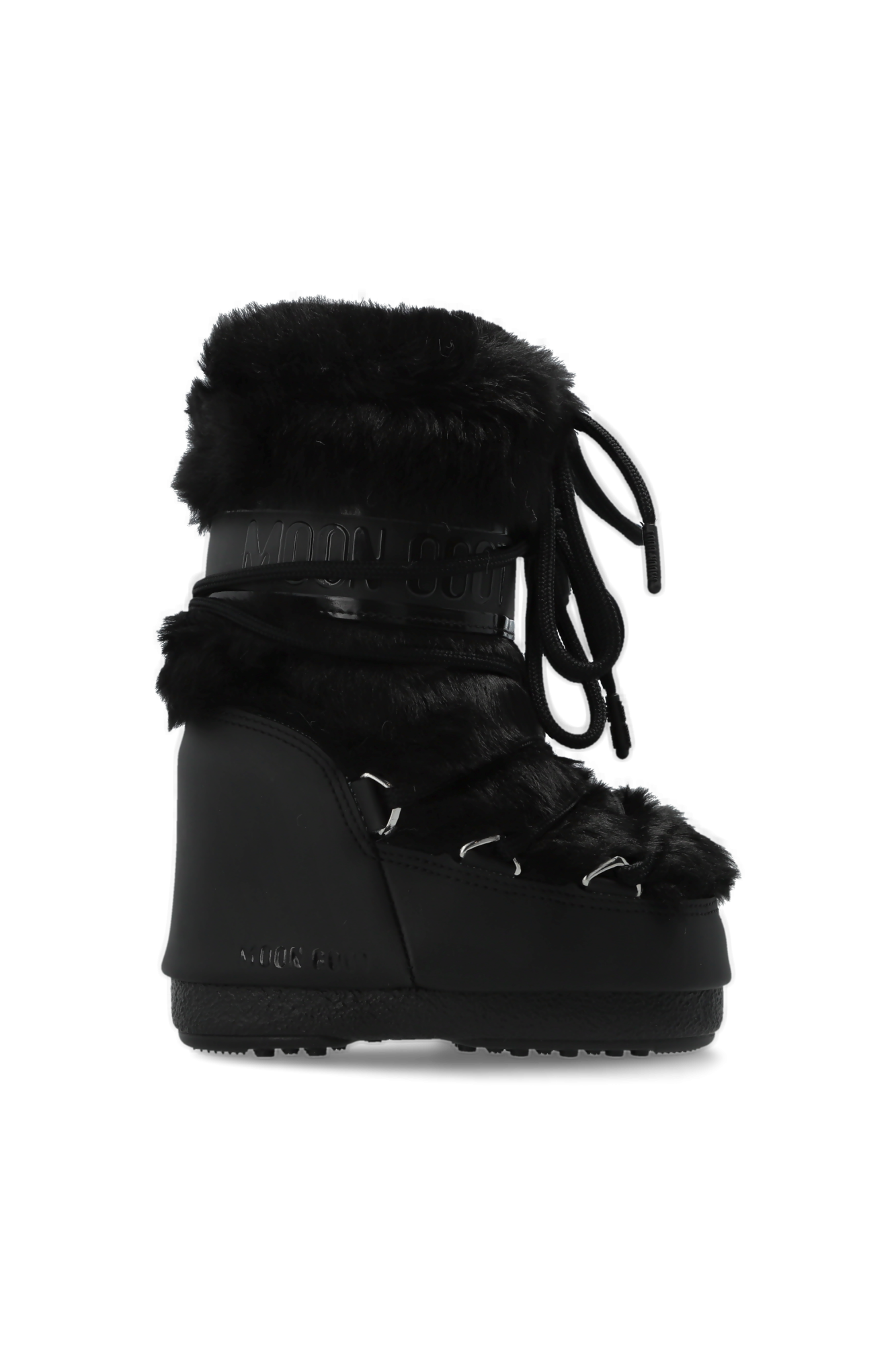 Moon Boot Kids Śniegowce ‘MB ICON FAUX FUR’, Unisex, Czarny