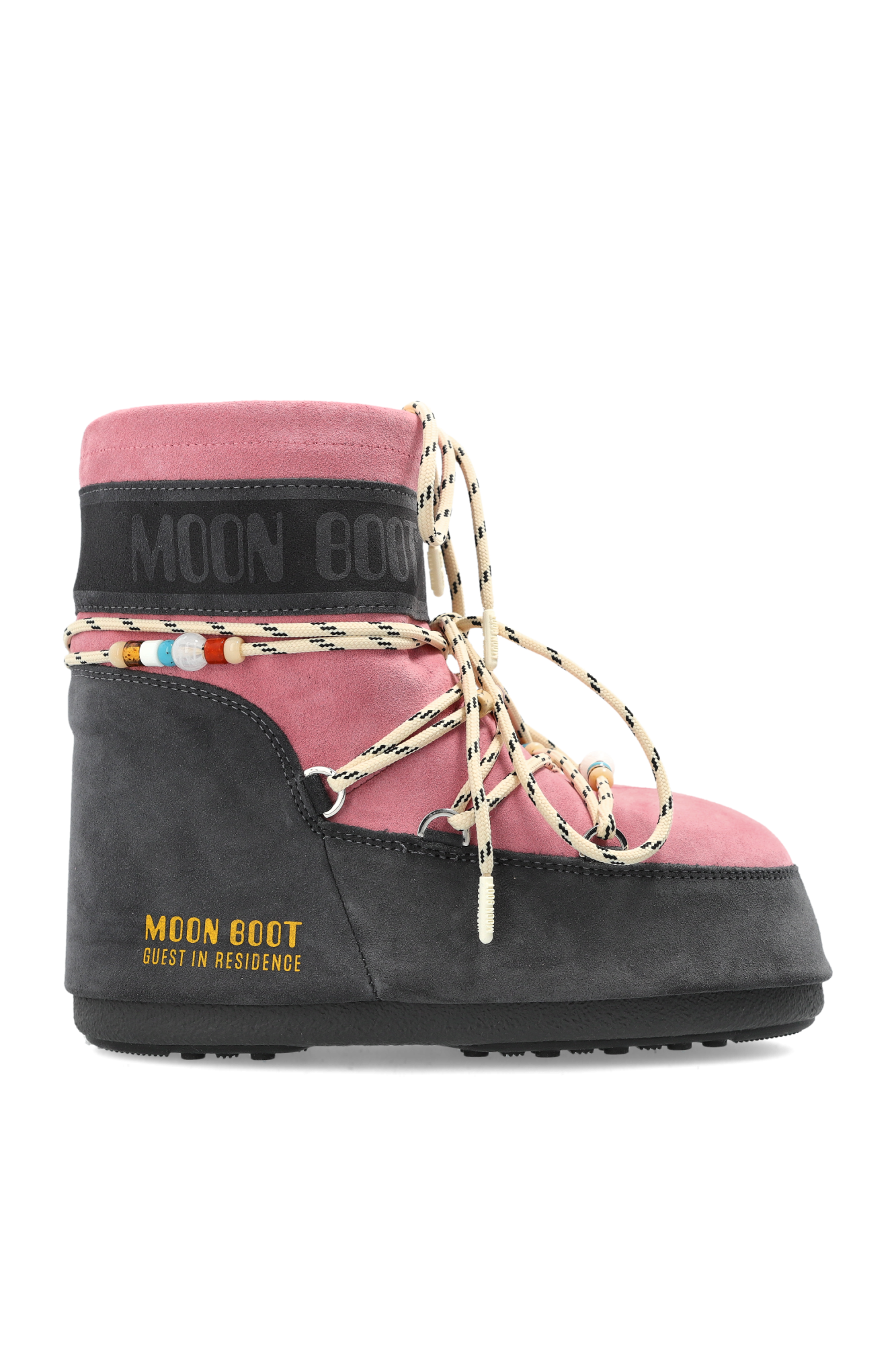 Moon Boot Śniegowce `X Gir Icon Low Suede Beads`, Kobiety, Różowy