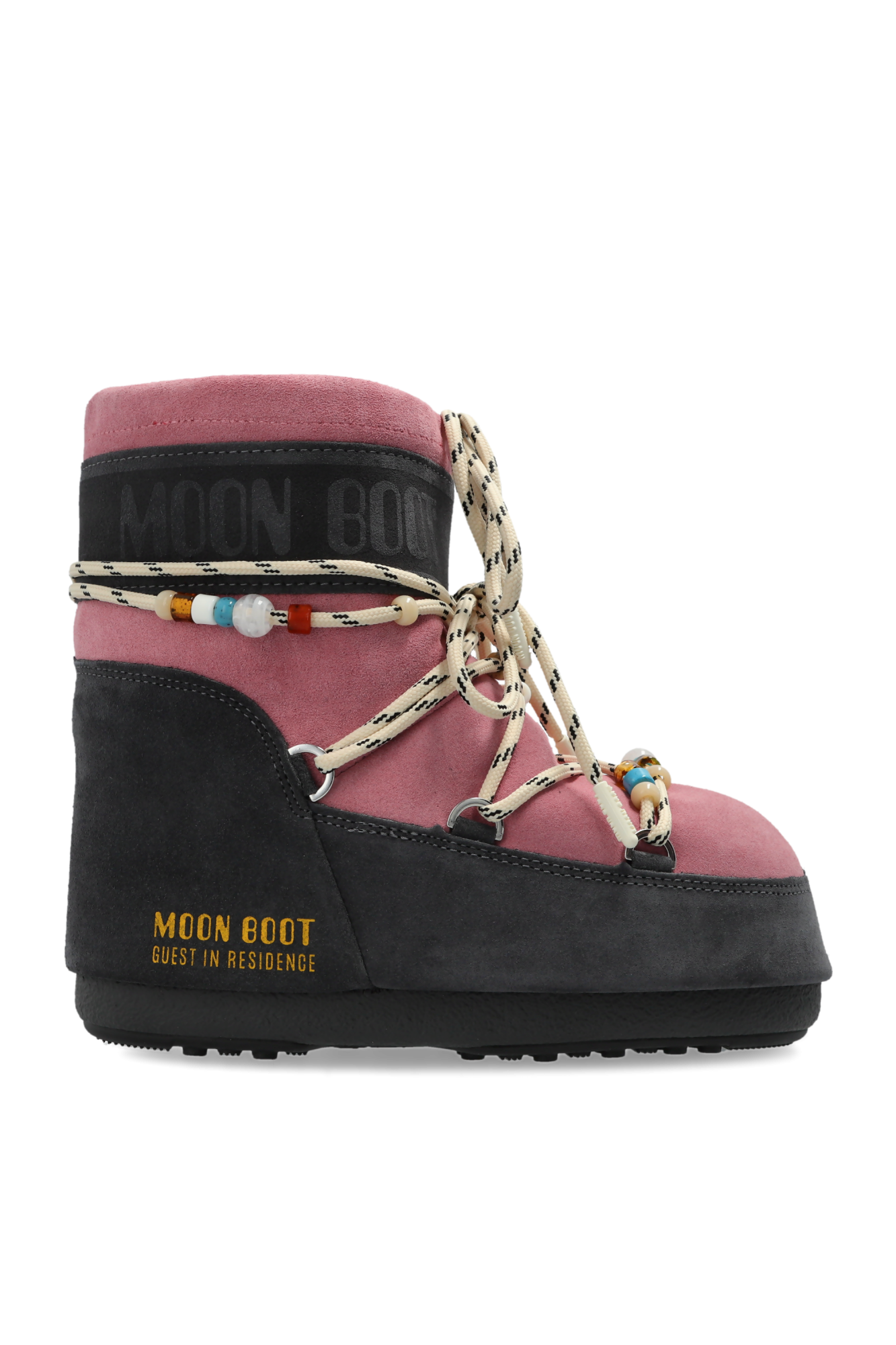 Moon Boot Kids Śniegowce `X Gir Icon Low Suede Beads`, Unisex, Różowy