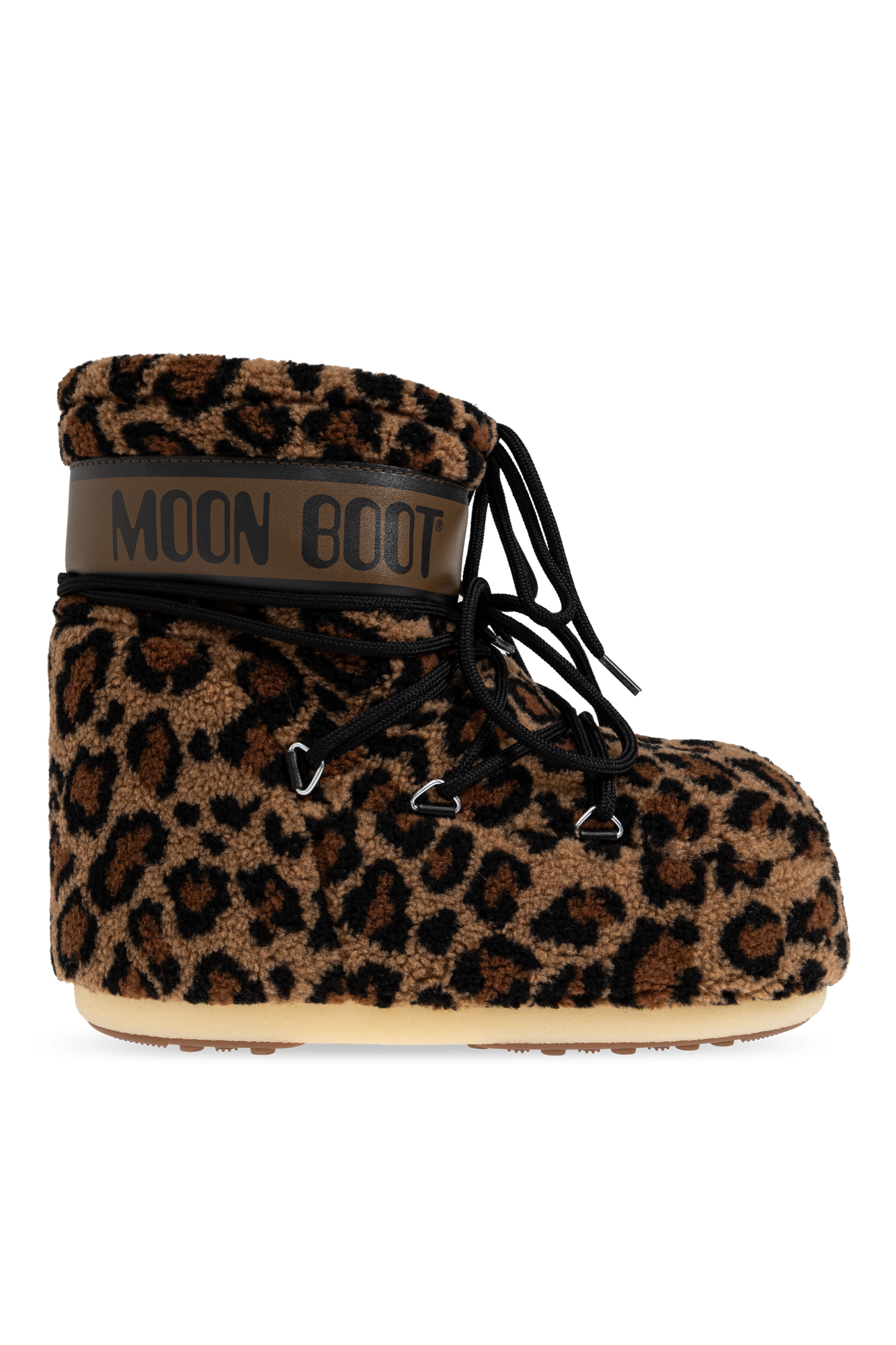 Moon Boot Śniegowce ‘MB ICON LOW FLEECE LEOPARD’, Kobiety, Brązowy