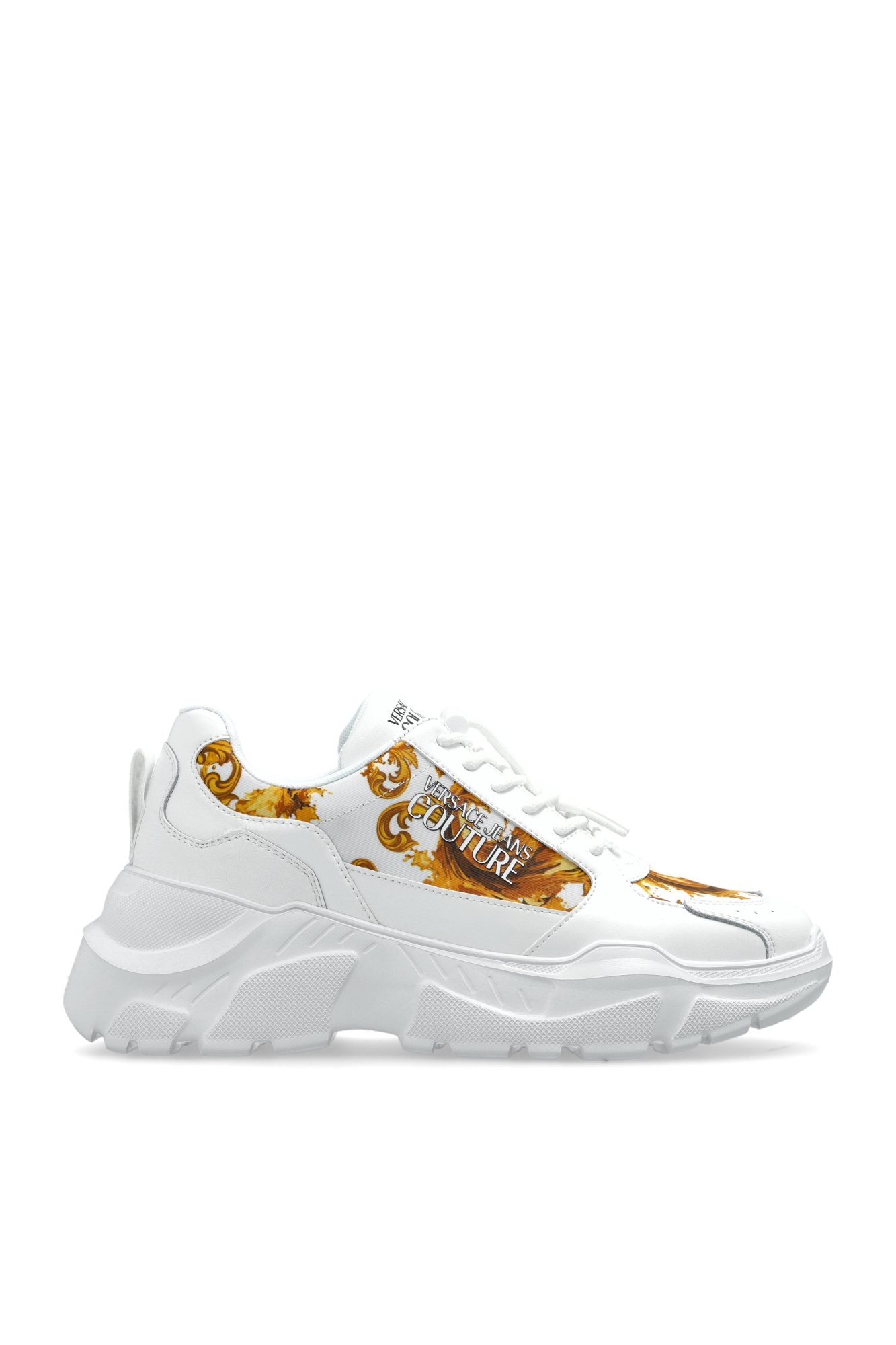 Versace Jeans Couture Buty Sportowe Ze Wzorem `barocco`, Kobiety, Biały