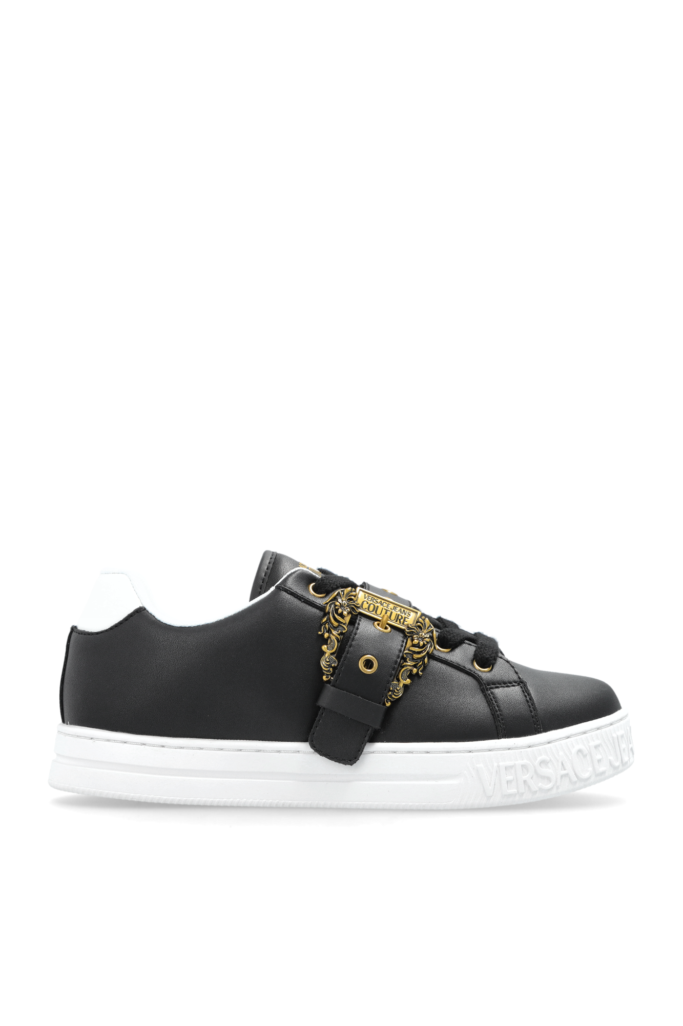 Versace Jeans Couture Buty Sportowe Z Dekoracyjna Klamrą, Kobiety, Czarny