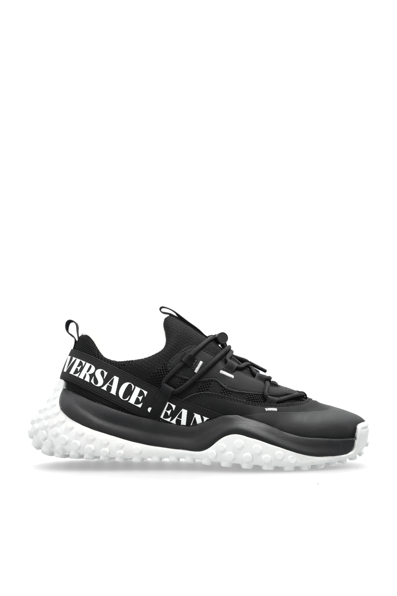 Versace Jeans Couture Buty Sportowe Z Nadrukowanym Logo, Mężczyźni, Czarny
