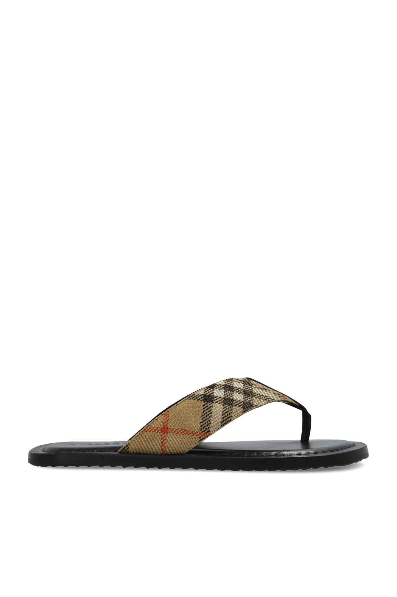 Burberry Skórzane Klapki, Mężczyźni, Czarny
