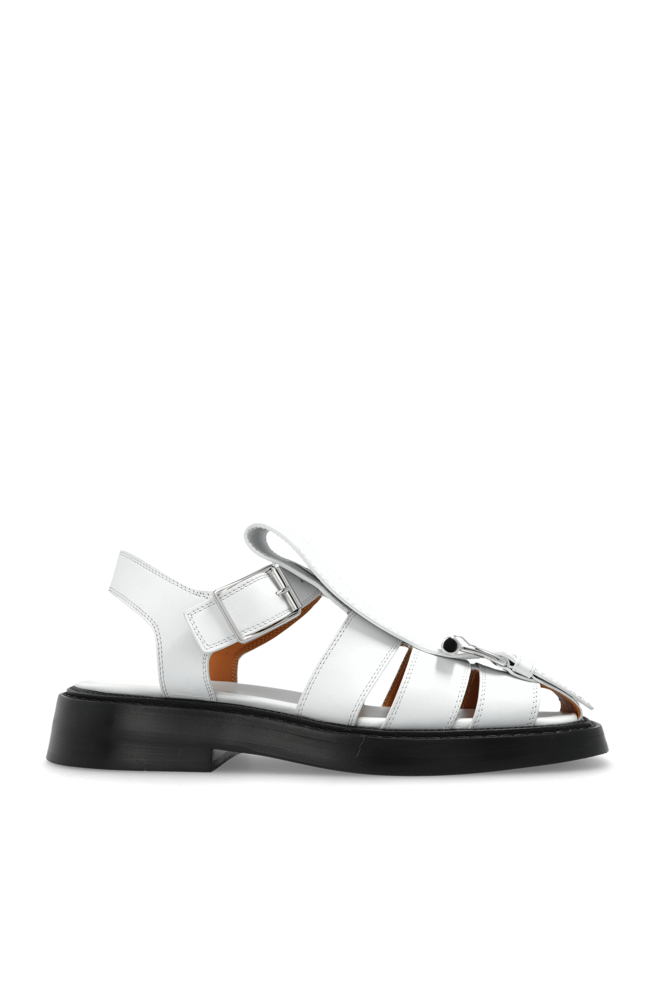Alexander McQueen Skórzane Sandały, Kobiety, Biały