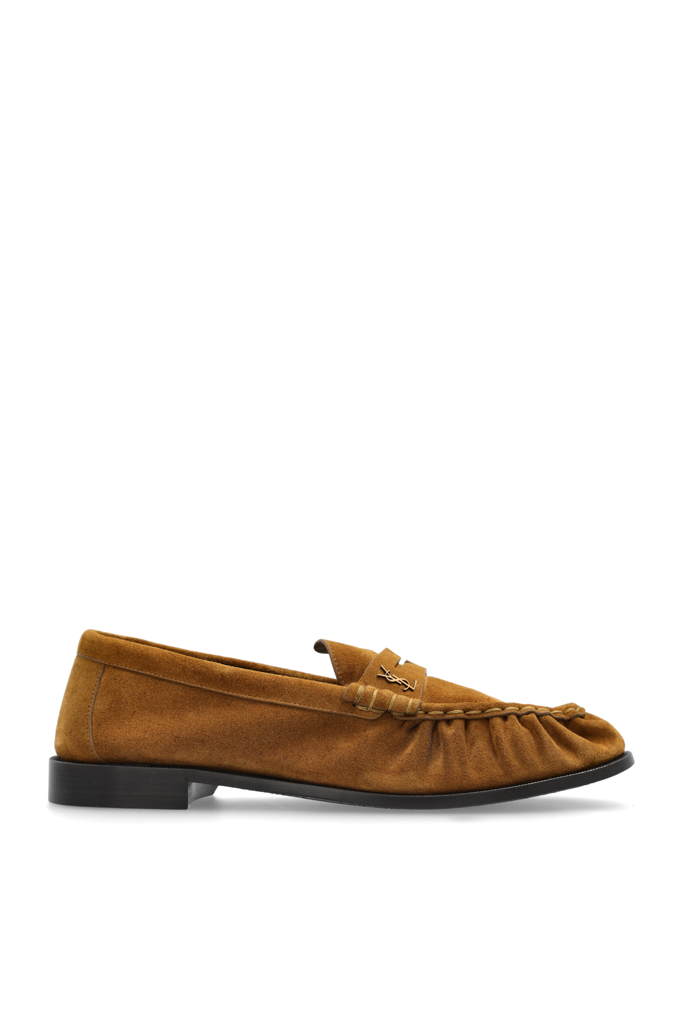 Saint Laurent Zamszowe Buty Typu `loafers`, Mężczyźni, Brązowy