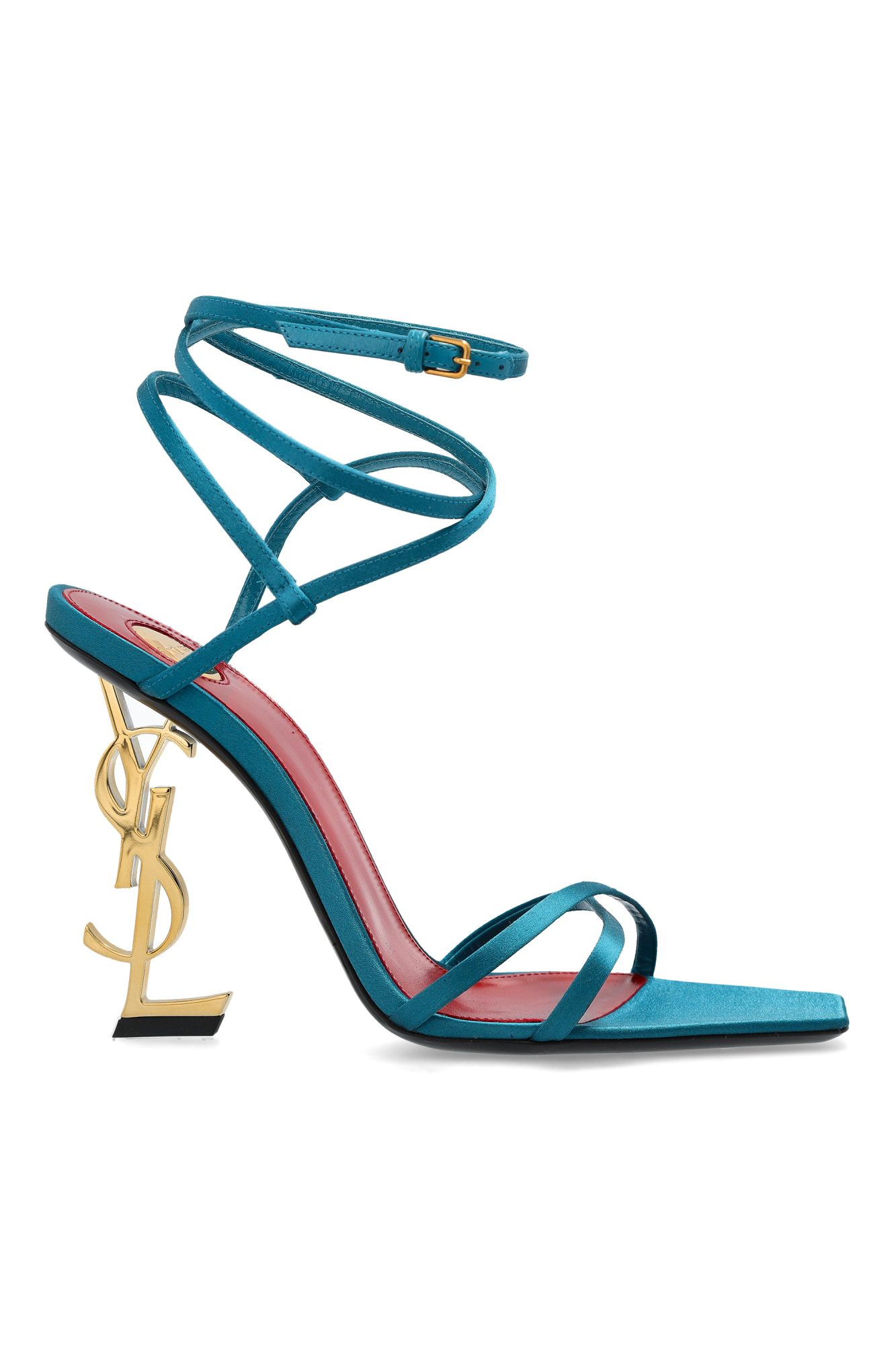 Saint Laurent Sandały Na Obcasie `Opyum`, Kobiety, Niebieski