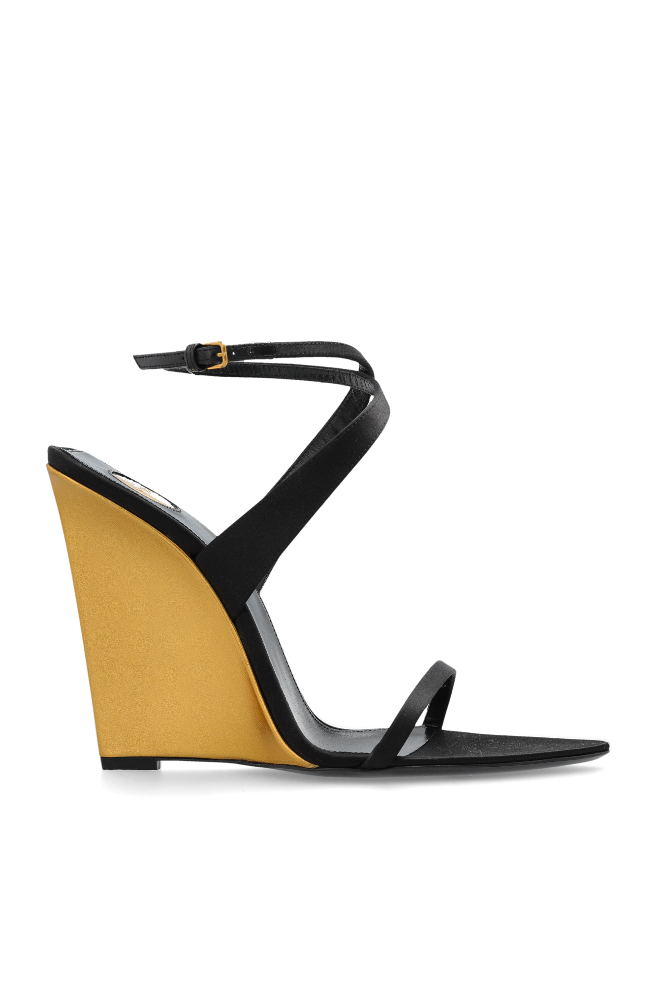 Saint Laurent Sandały `Salome` Na Koturnie, Kobiety, Czarny