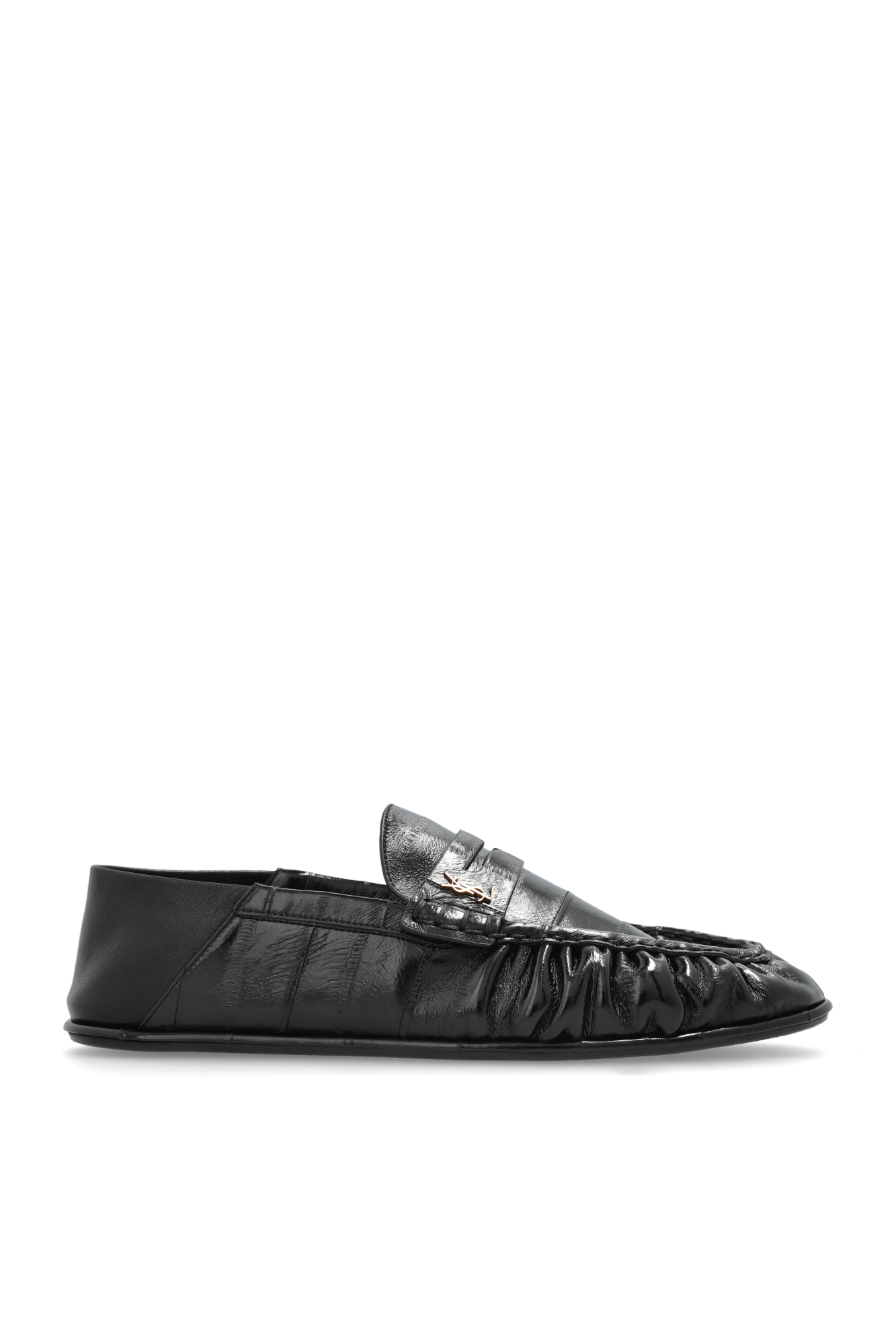 Saint Laurent Skórzane Buty Typu `loafers`, Mężczyźni, Czarny