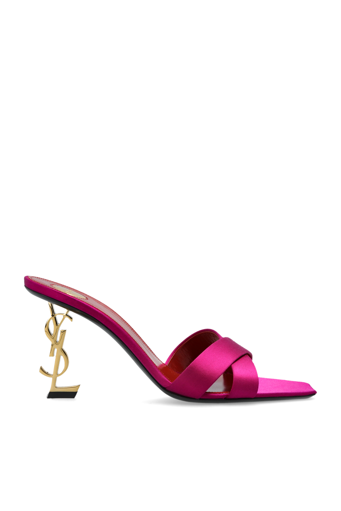 Saint Laurent Klapki Na Obcasie ‘Opyum’, Kobiety, Różowy