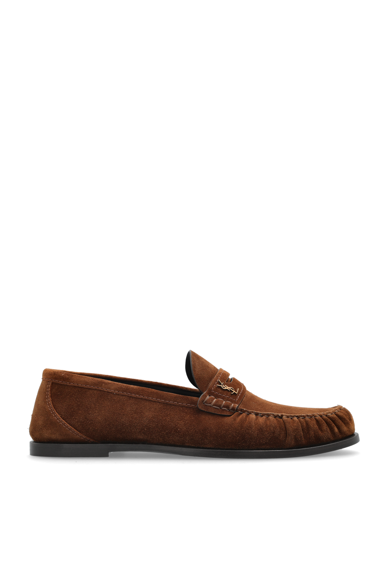 Saint Laurent Zamszowe Buty Typu `loafers`, Mężczyźni, Brązowy