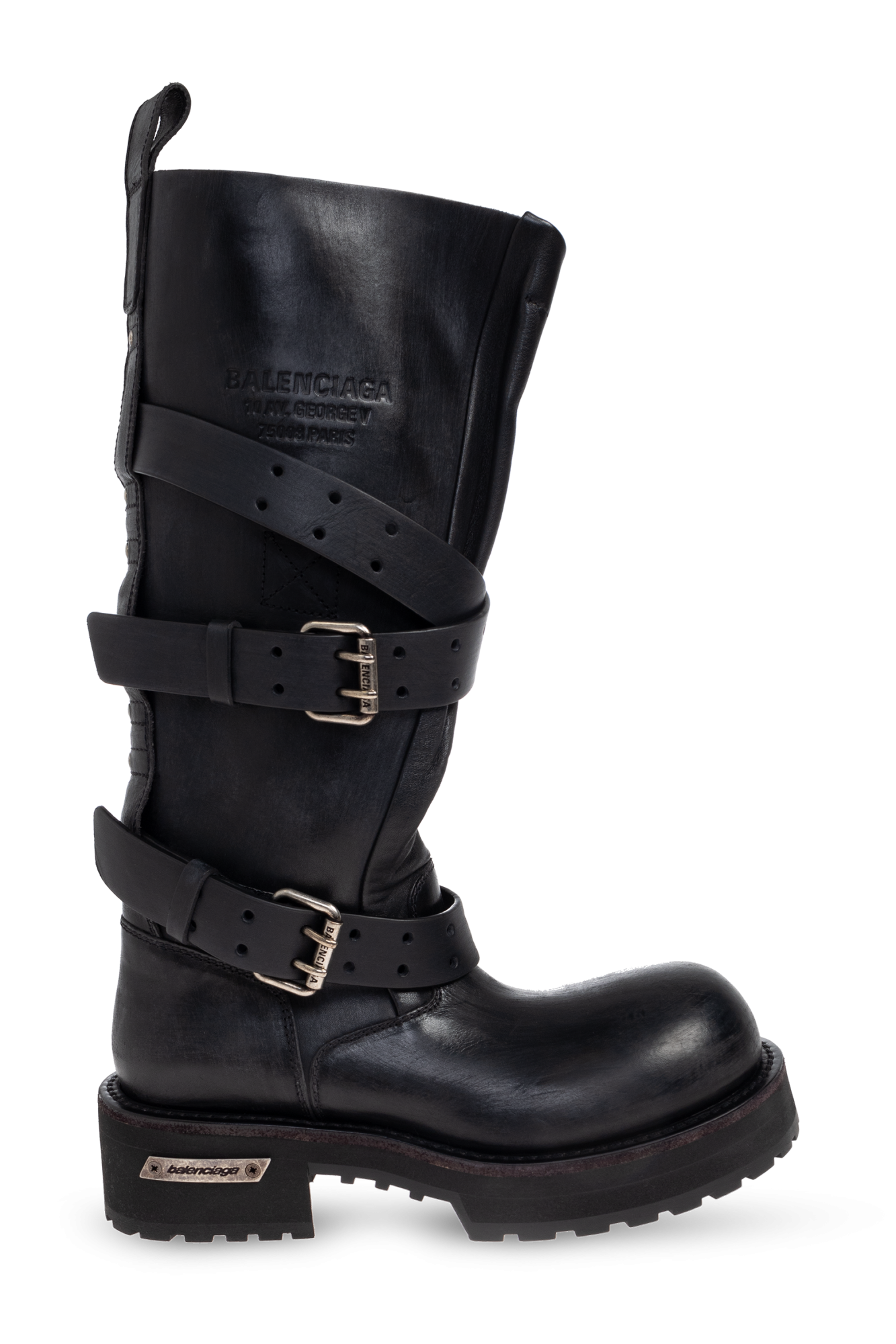 Balenciaga Skórzane Kozaki, Kobiety, Czarny