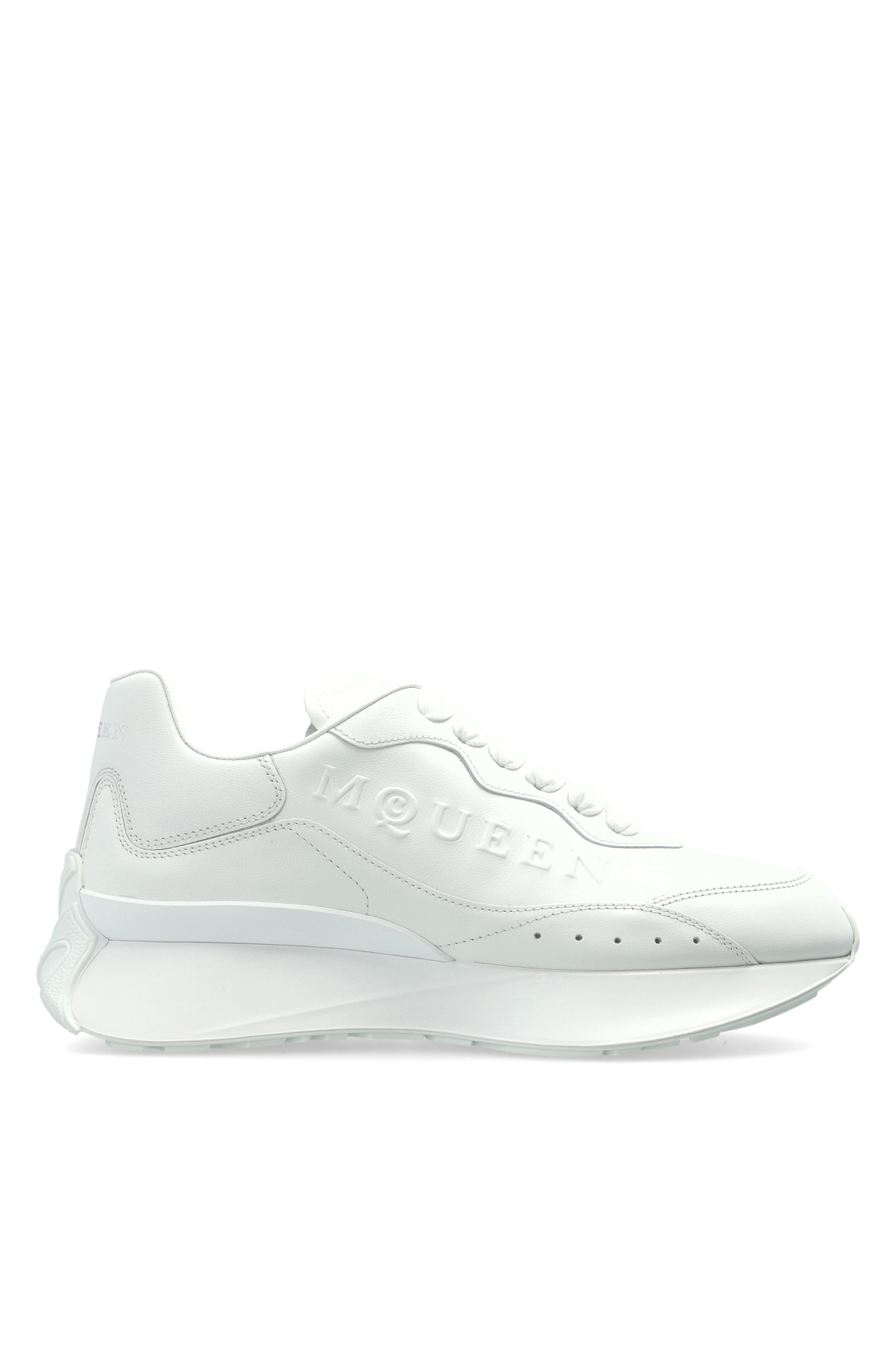 Alexander McQueen Skórzane Buty Sportowe Z Logo, Kobiety, Biały