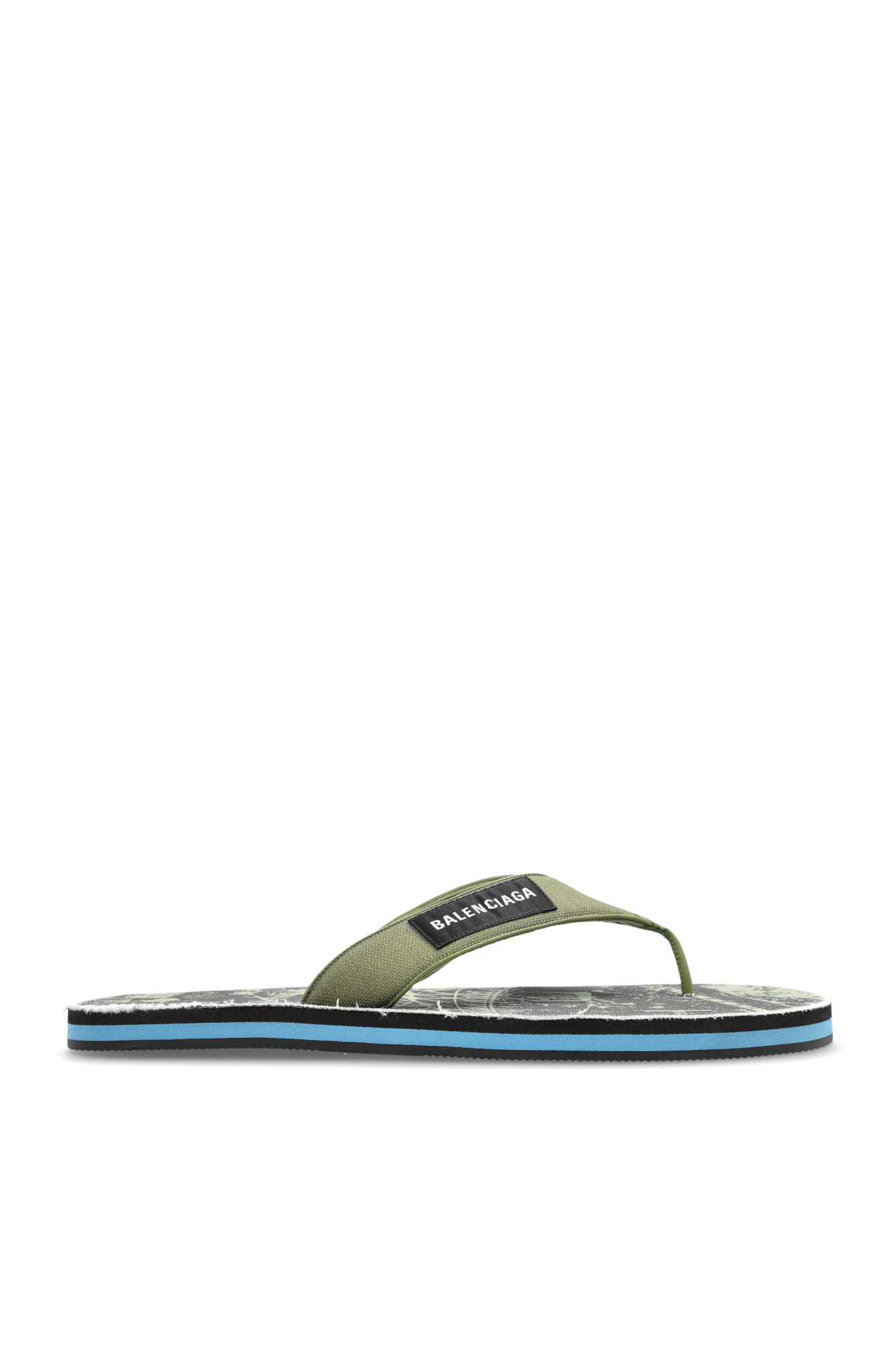 Balenciaga Japonki Z Logo, Mężczyźni, Zielony
