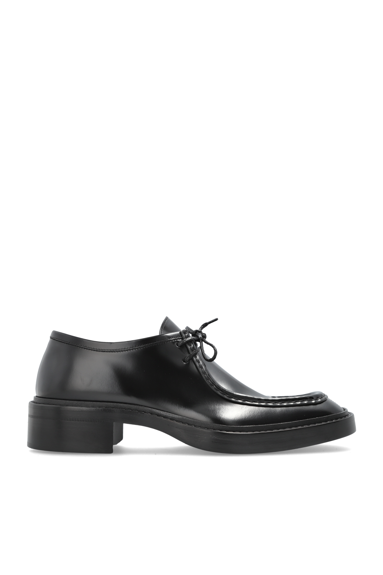 Saint Laurent Skórzane Buty `New Bourbon`, Mężczyźni, Czarny