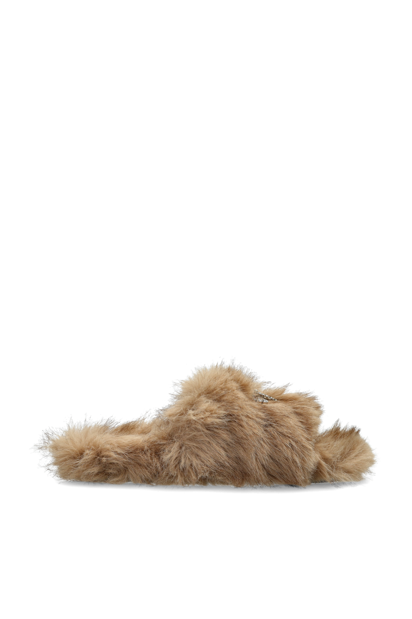 Balenciaga Klapki ‘Furry’, Kobiety, Beżowy