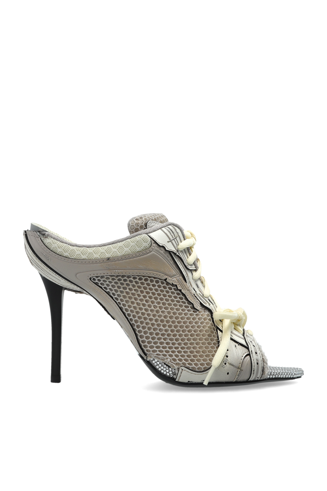 Balenciaga Klapki Na Obcasie ‘Stapler’, Kobiety, Szary