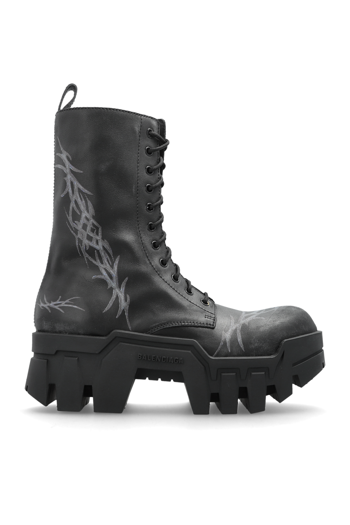 Balenciaga Botki Na Platformie ‘Bulldozer Lace Booti’, Kobiety, Czarny