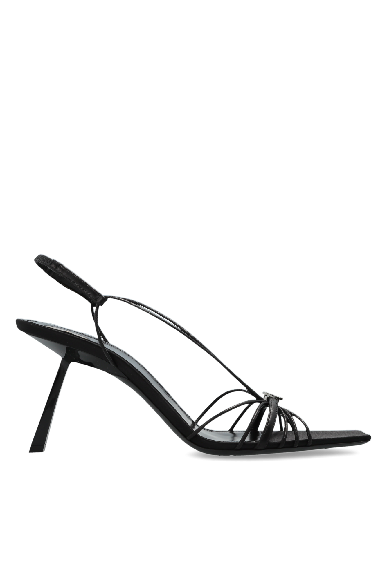 Saint Laurent Sandały Na Obcasie `Jerry`, Kobiety, Czarny