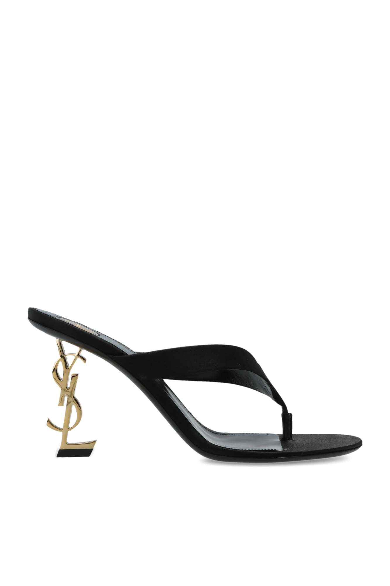 Saint Laurent Klapki Na Obcasie ‘Opyum’, Kobiety, Czarny