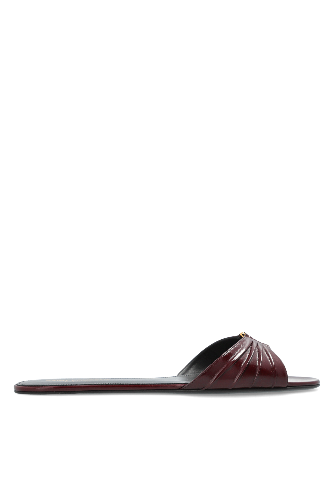 Saint Laurent Skórzane Klapki ‘Babylone’, Kobiety, Bordo