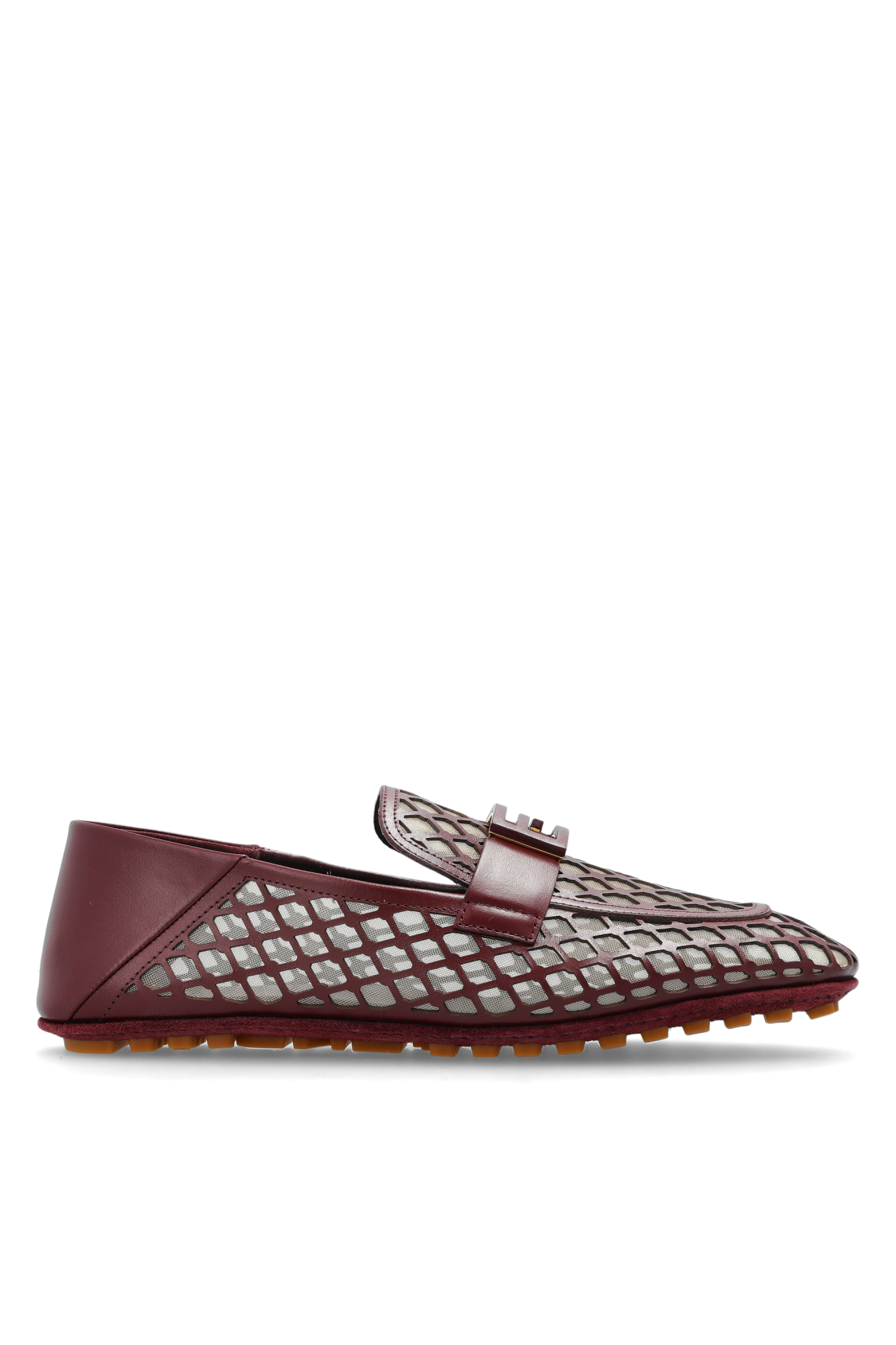 Fendi Skórzane Buty Typu `loafers`, Kobiety, Bordo