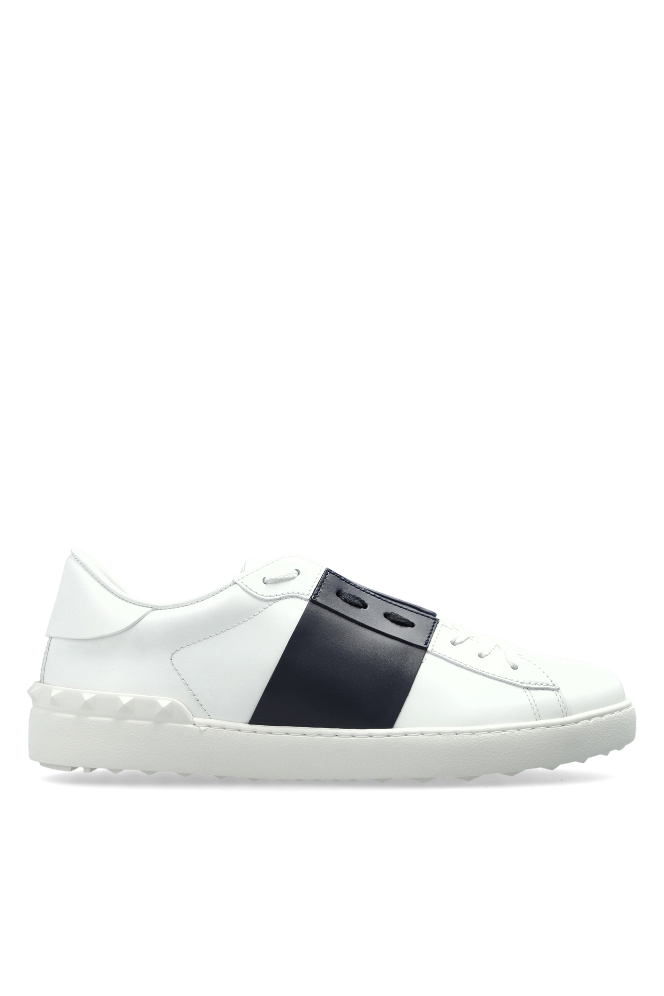 Valentino Garavani Skórzane Buty Sportowe Z Logo, Mężczyźni, Biały