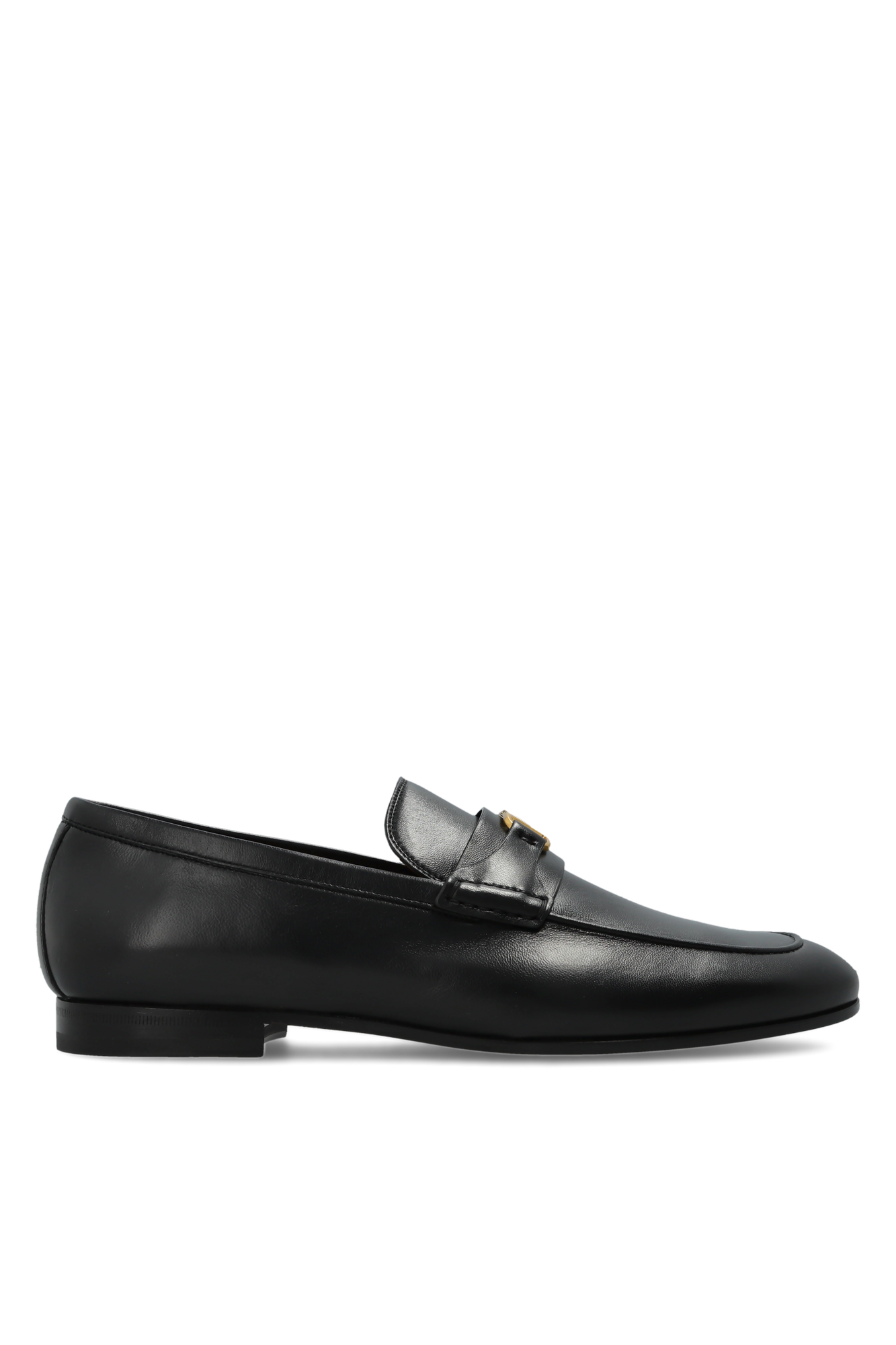 Valentino Garavani Skórzane Buty Typu ‘loafers’, Mężczyźni, Czarny