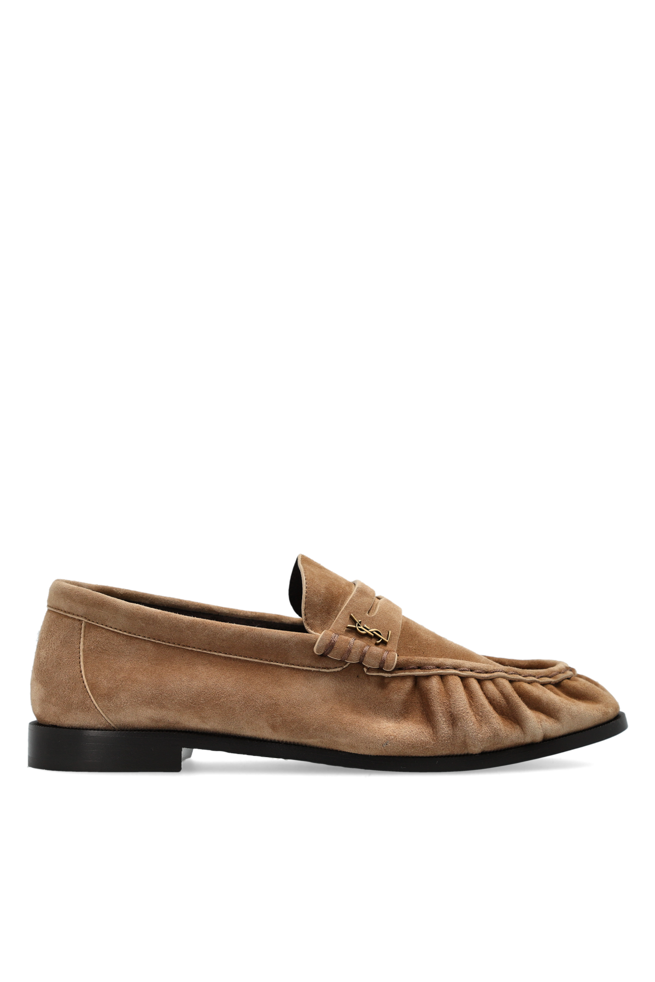 Saint Laurent Zamszowe Buty Typu ‘loafers’, Kobiety, Brązowy