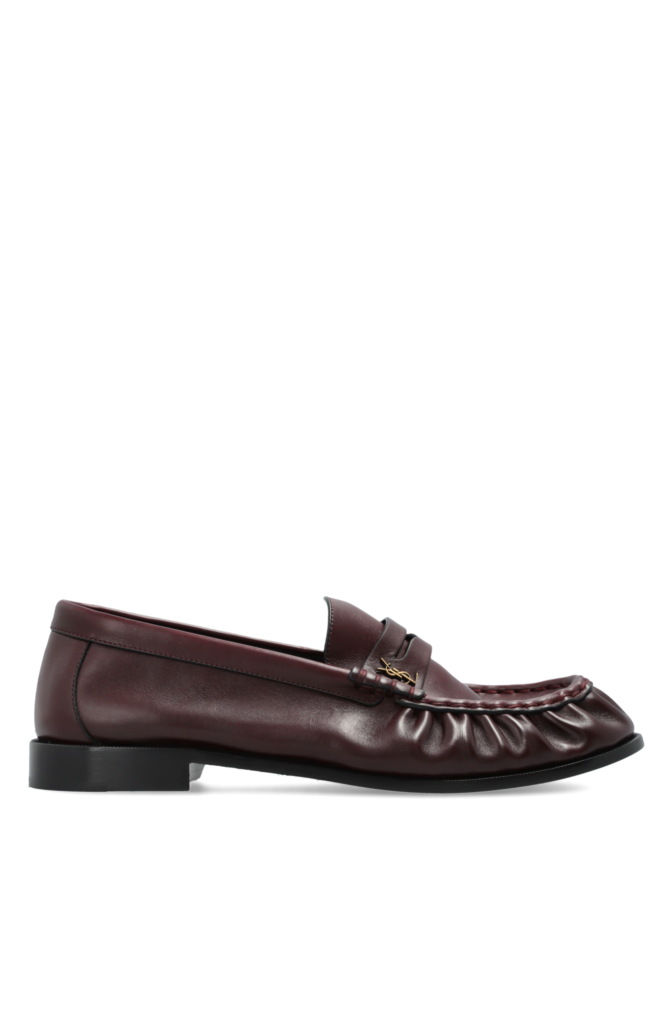 Saint Laurent Skórzane Buty Typu ‘Loafers’, Mężczyźni, Bordo