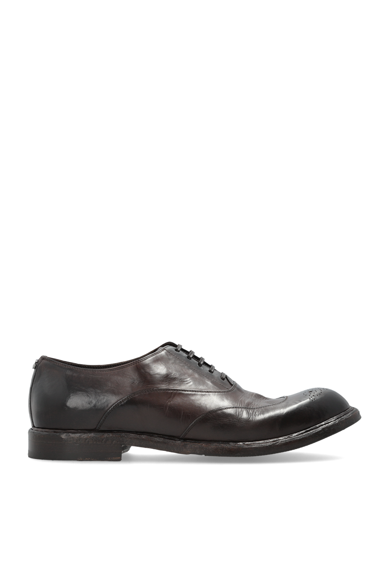 Dolce & Gabbana Skórzane Buty Z Efektem `vintage`, Mężczyźni, Brązowy