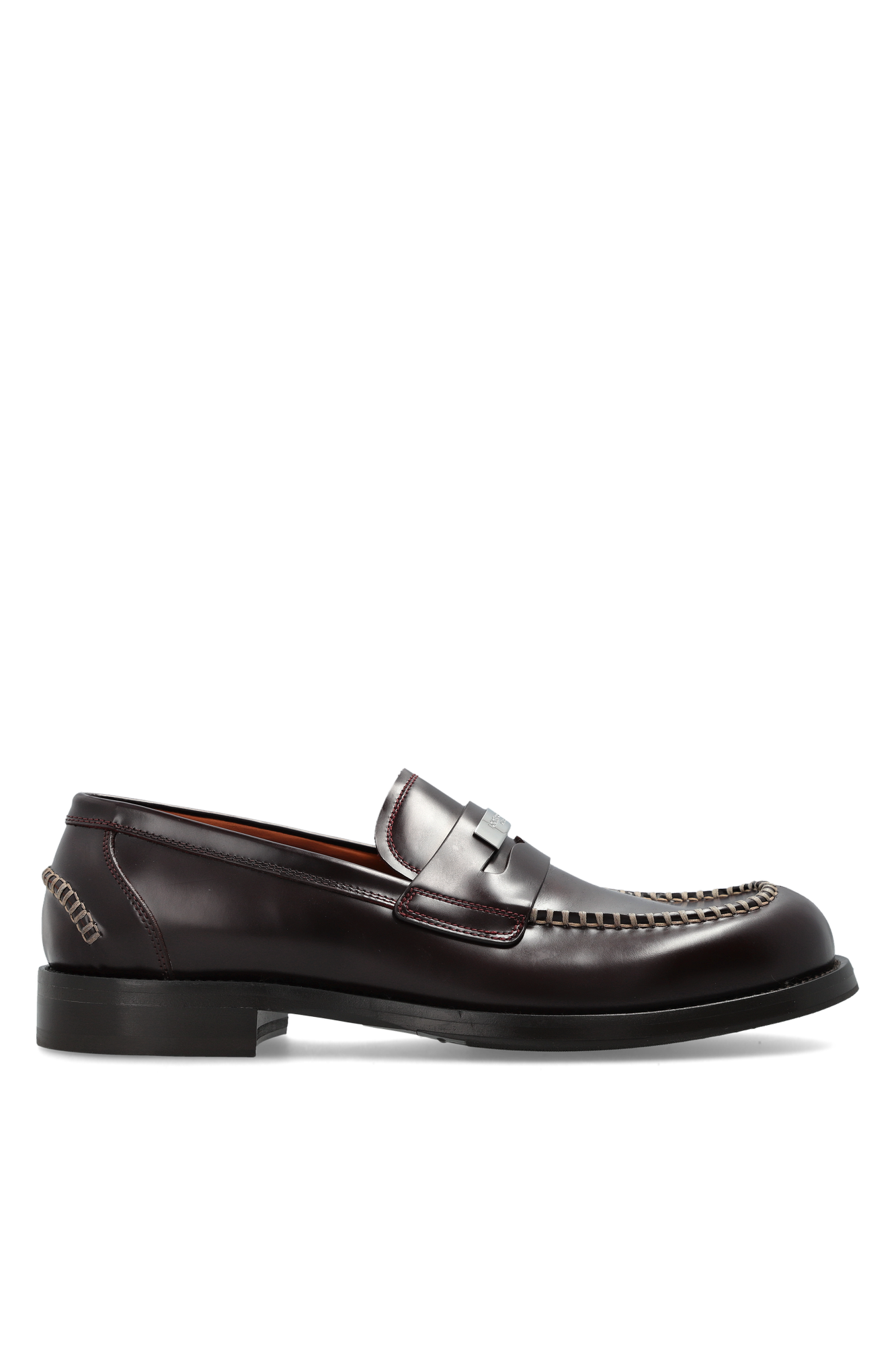 Dolce & Gabbana Skórzane Buty Typu ‘Loafers’, Mężczyźni, Bordo