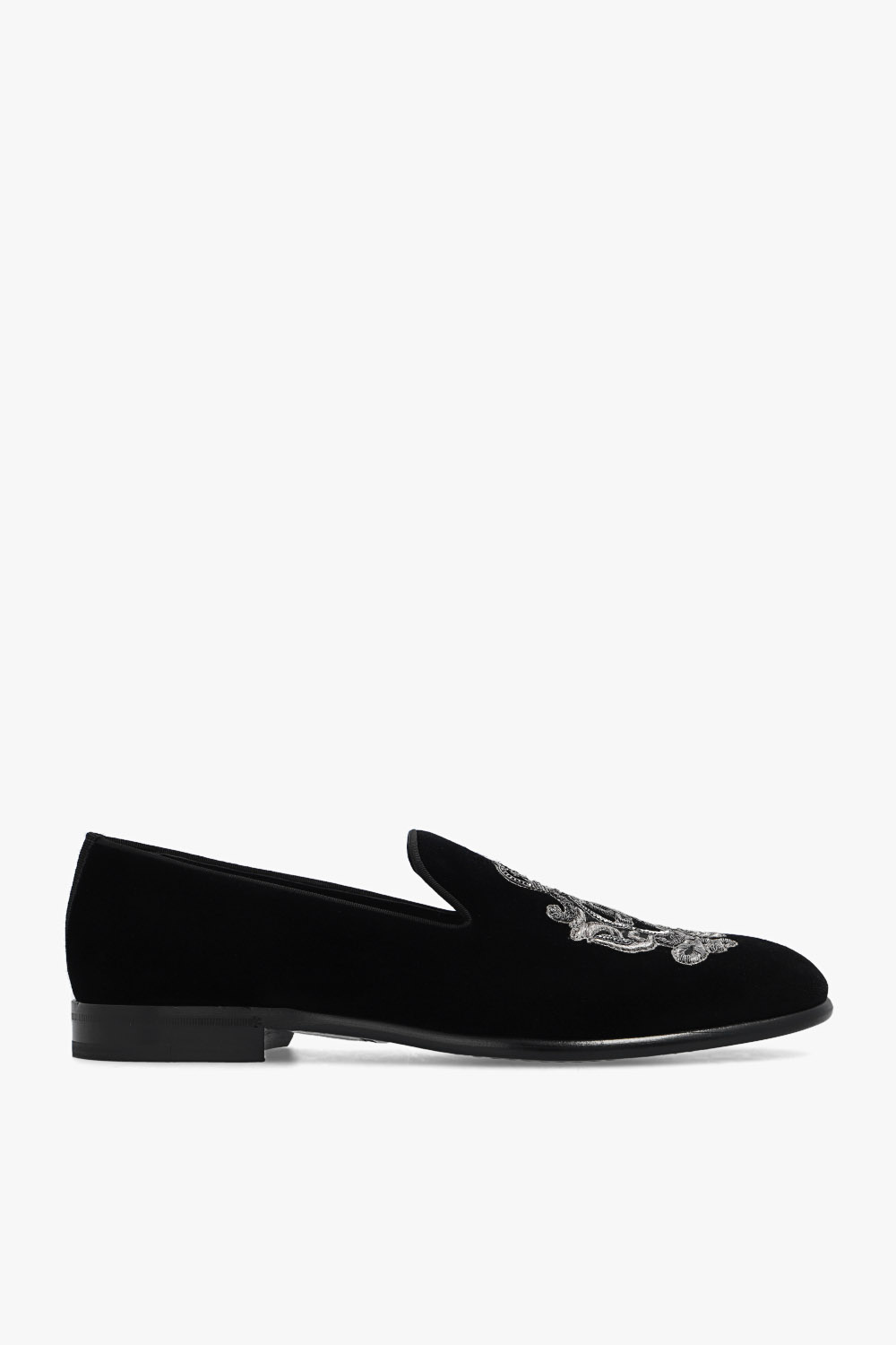 Dolce & Gabbana Aksamitne Buty Typu ‘loafers’, Mężczyźni, Czarny