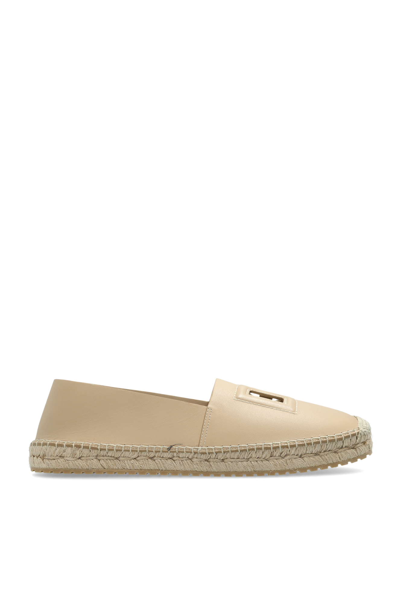 Dolce & Gabbana Skórzane Espadryle, Mężczyźni, Beżowy
