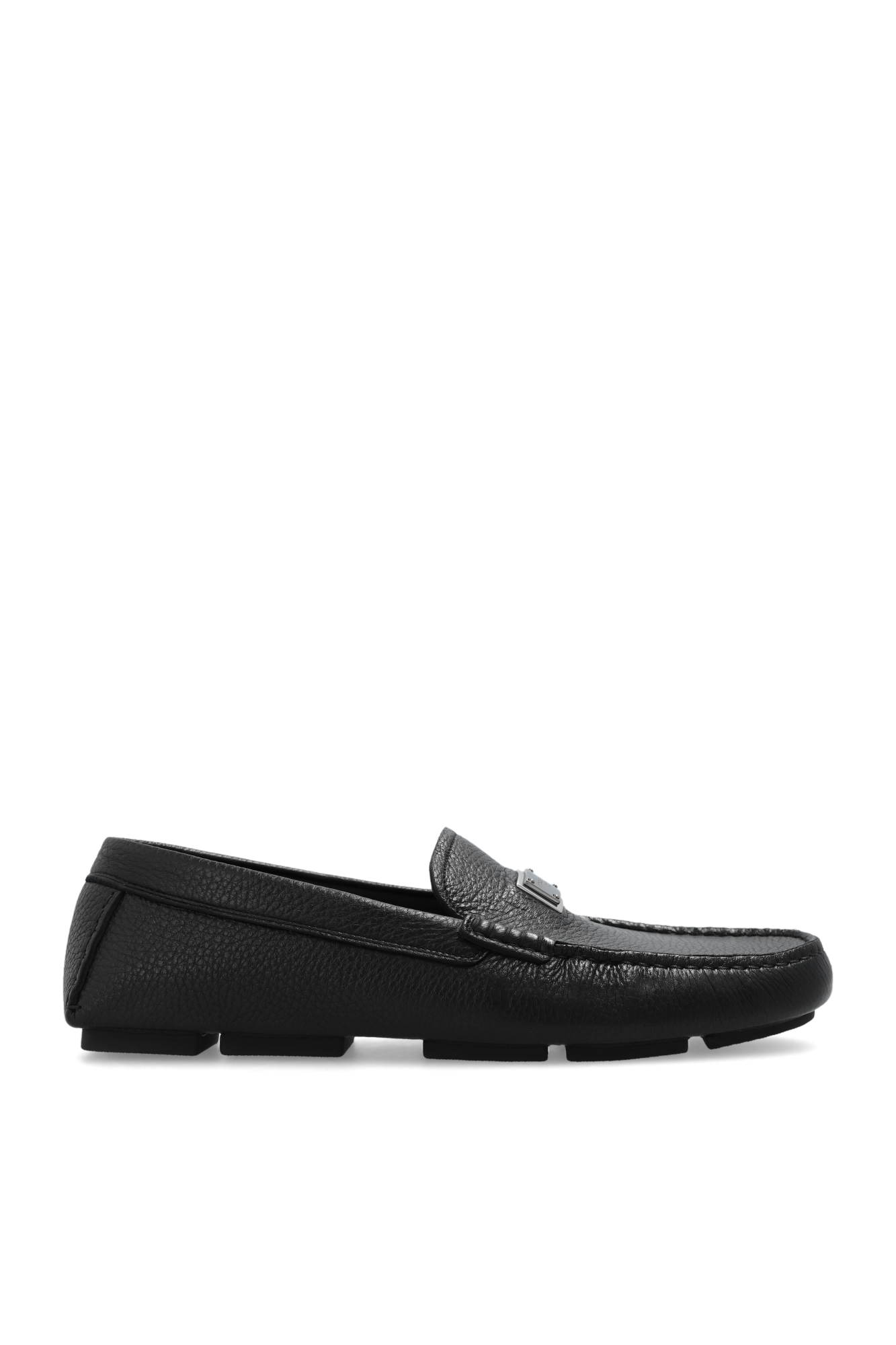 Dolce & Gabbana Buty Wsuwane Z Logo, Mężczyźni, Czarny