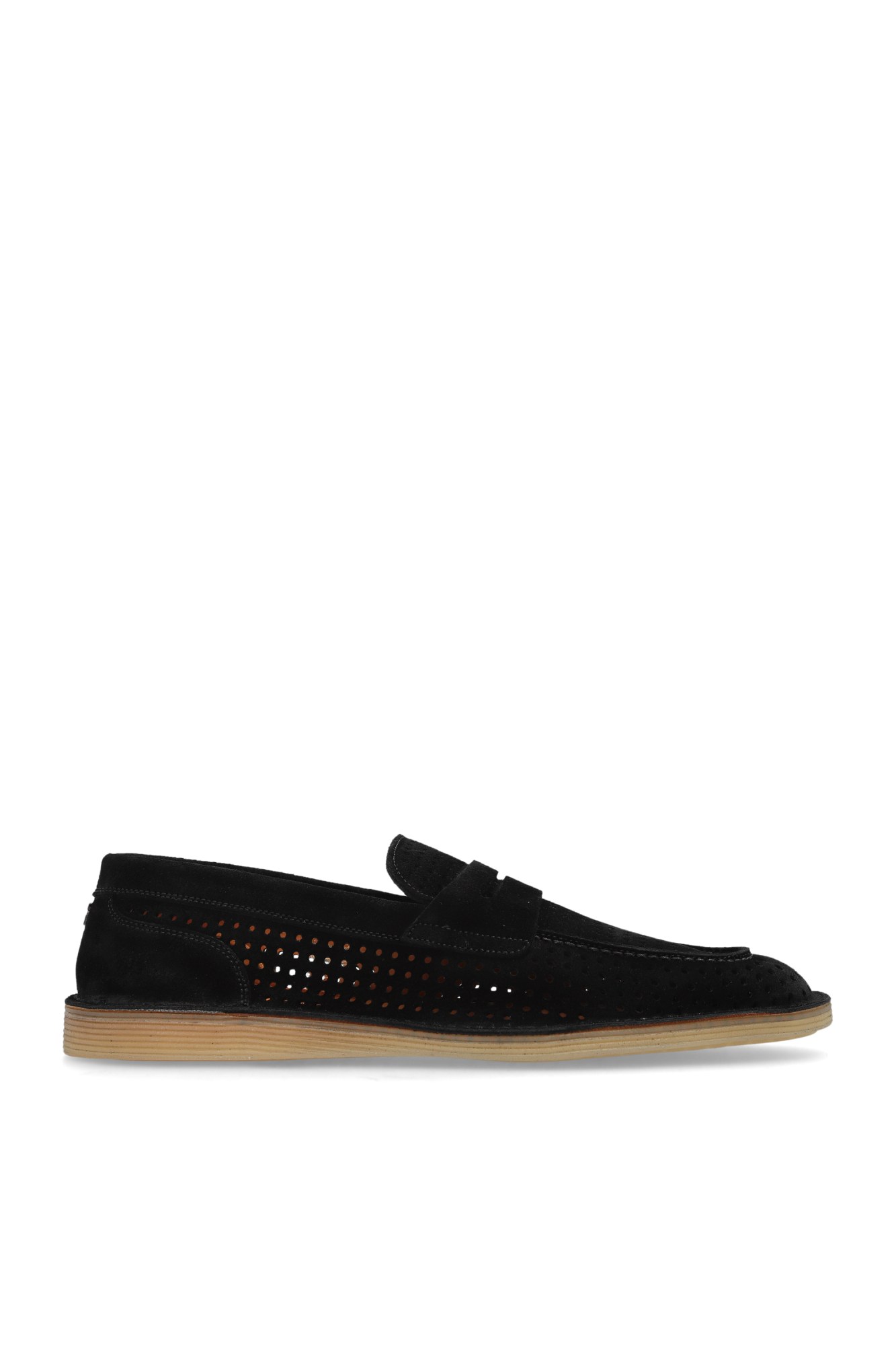Dolce & Gabbana Zamszowe Buty Typu `loafers`, Mężczyźni, Czarny