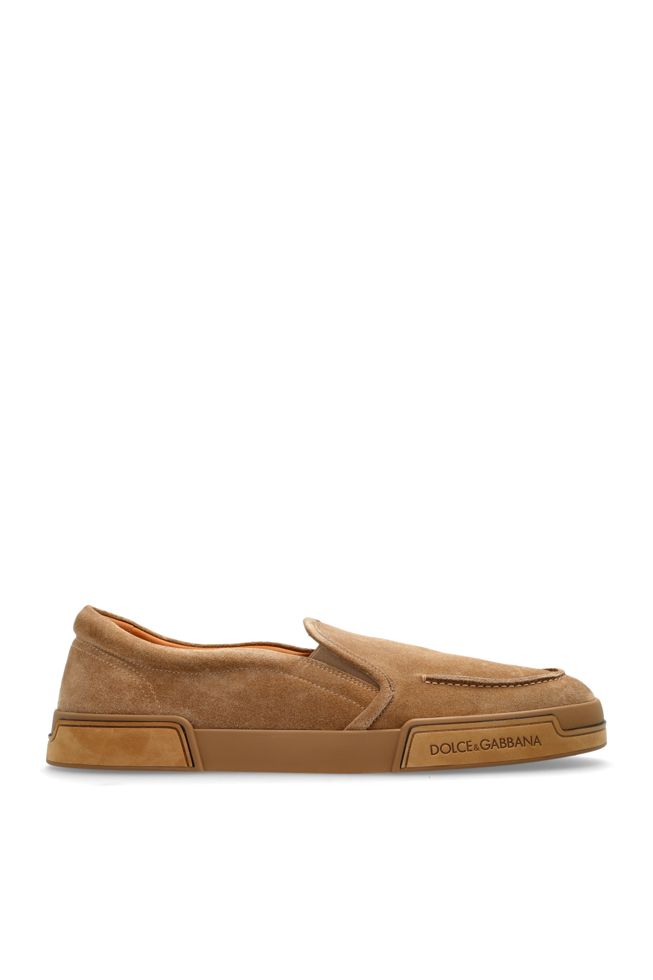 Dolce & Gabbana Zamszowe Buty Typu `slip-on`, Mężczyźni, Beżowy
