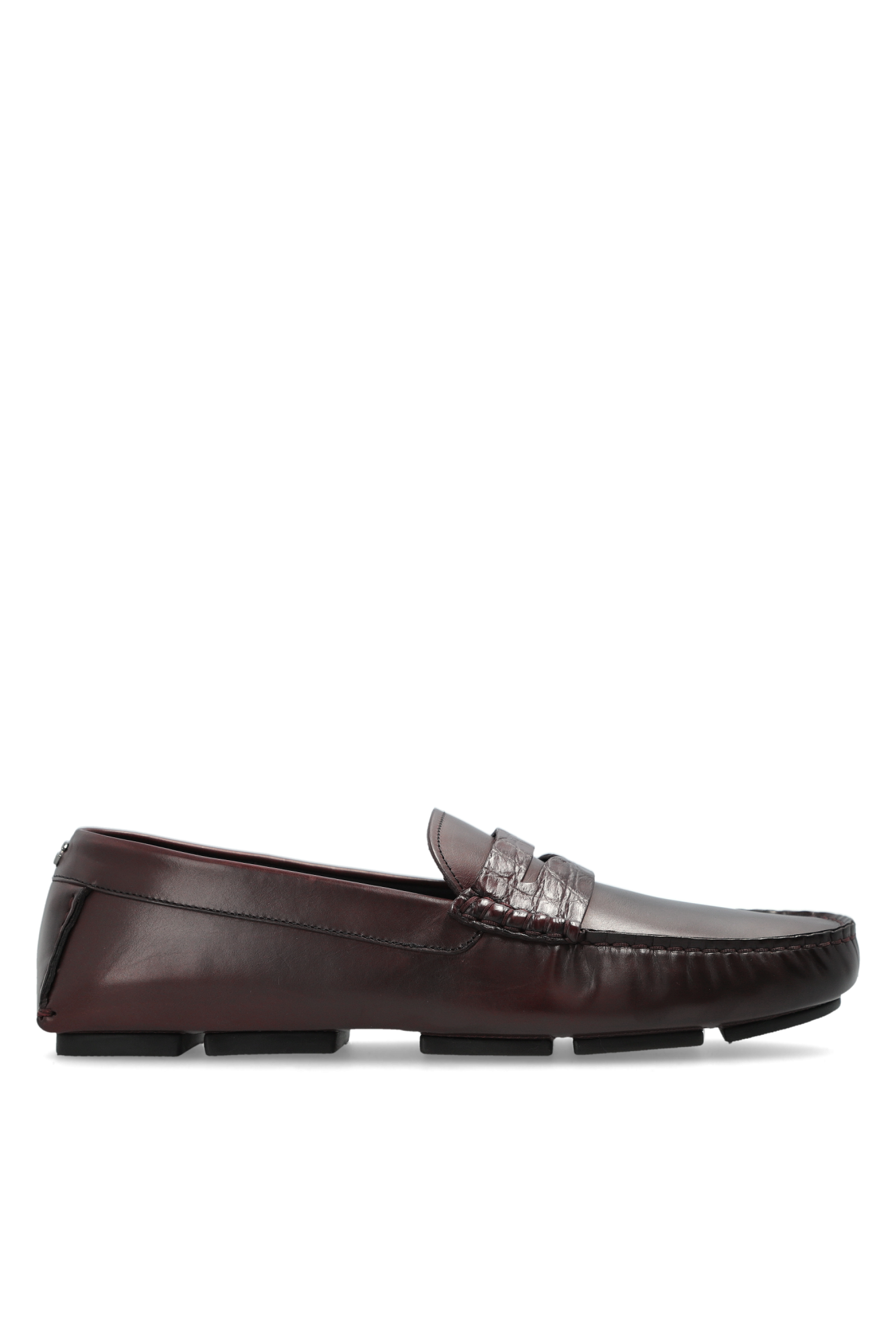 Dolce & Gabbana Skórzane Mokasyny, Mężczyźni, Bordo