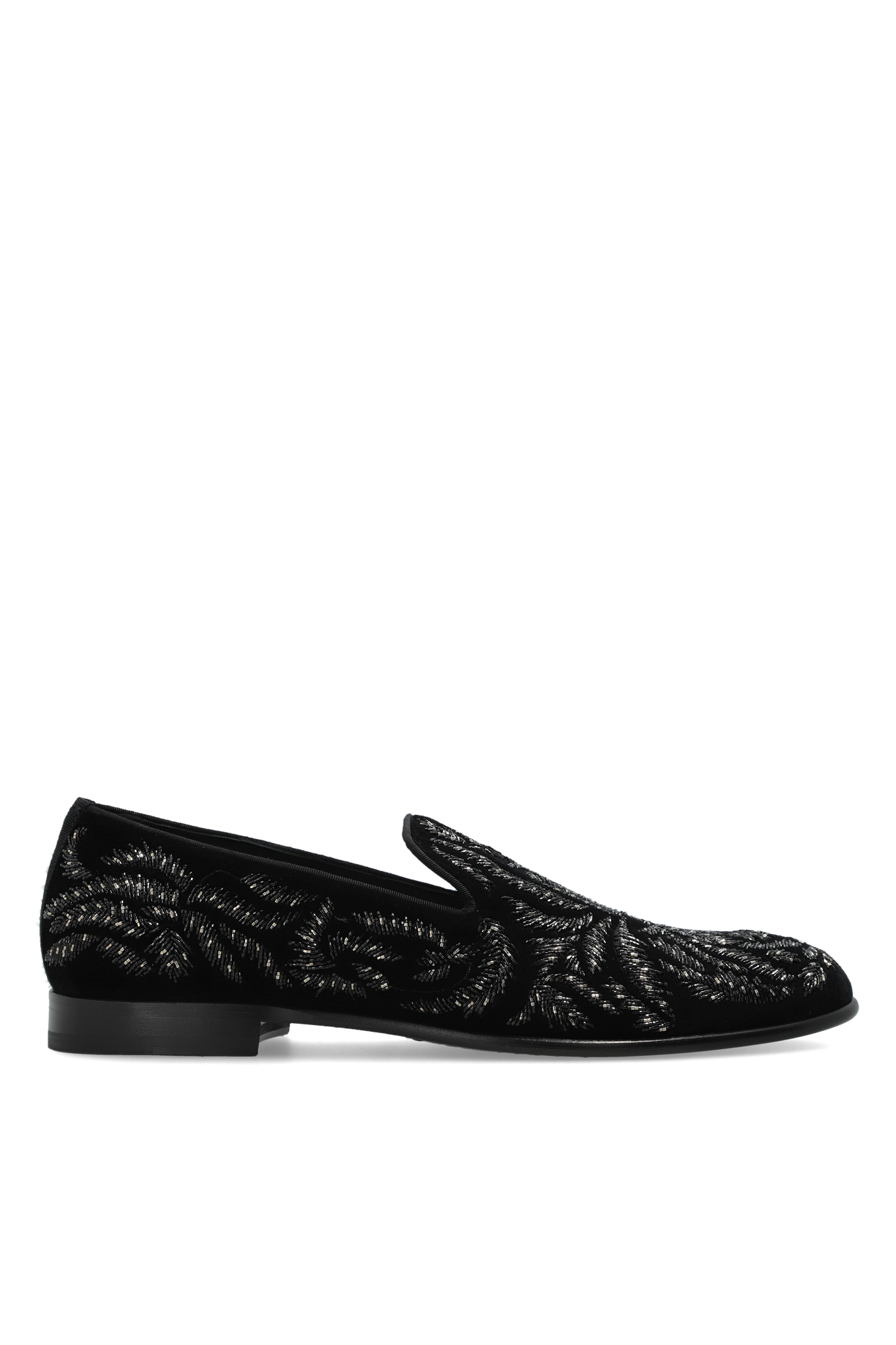 Dolce & Gabbana Buty Z Połyskującymi Aplikacjami Typu ‘Loafers’, Mężczyźni, Czarny