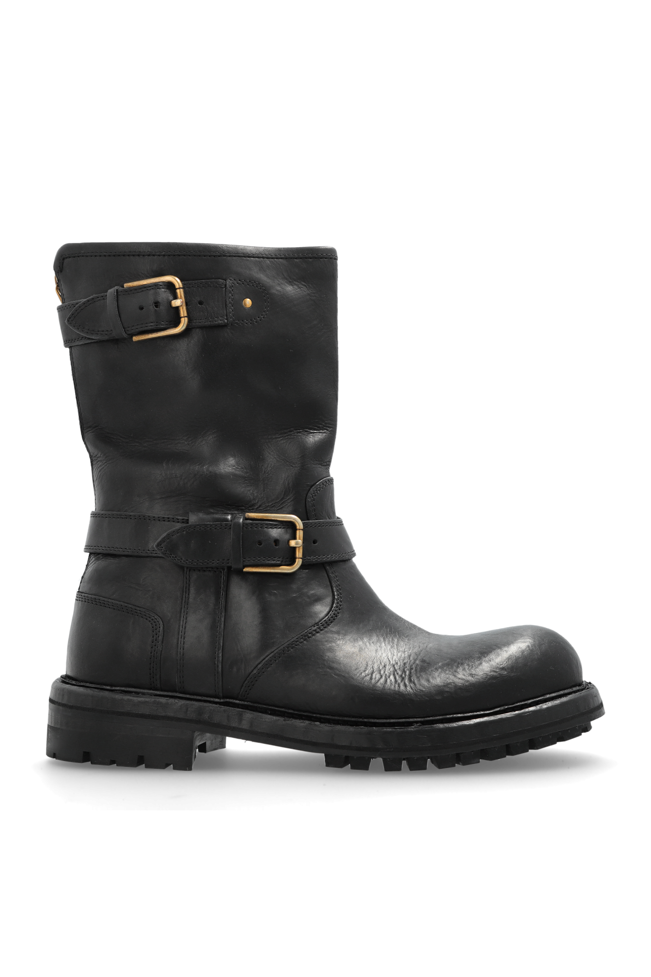 Dolce & Gabbana Skórzane Buty, Mężczyźni, Czarny