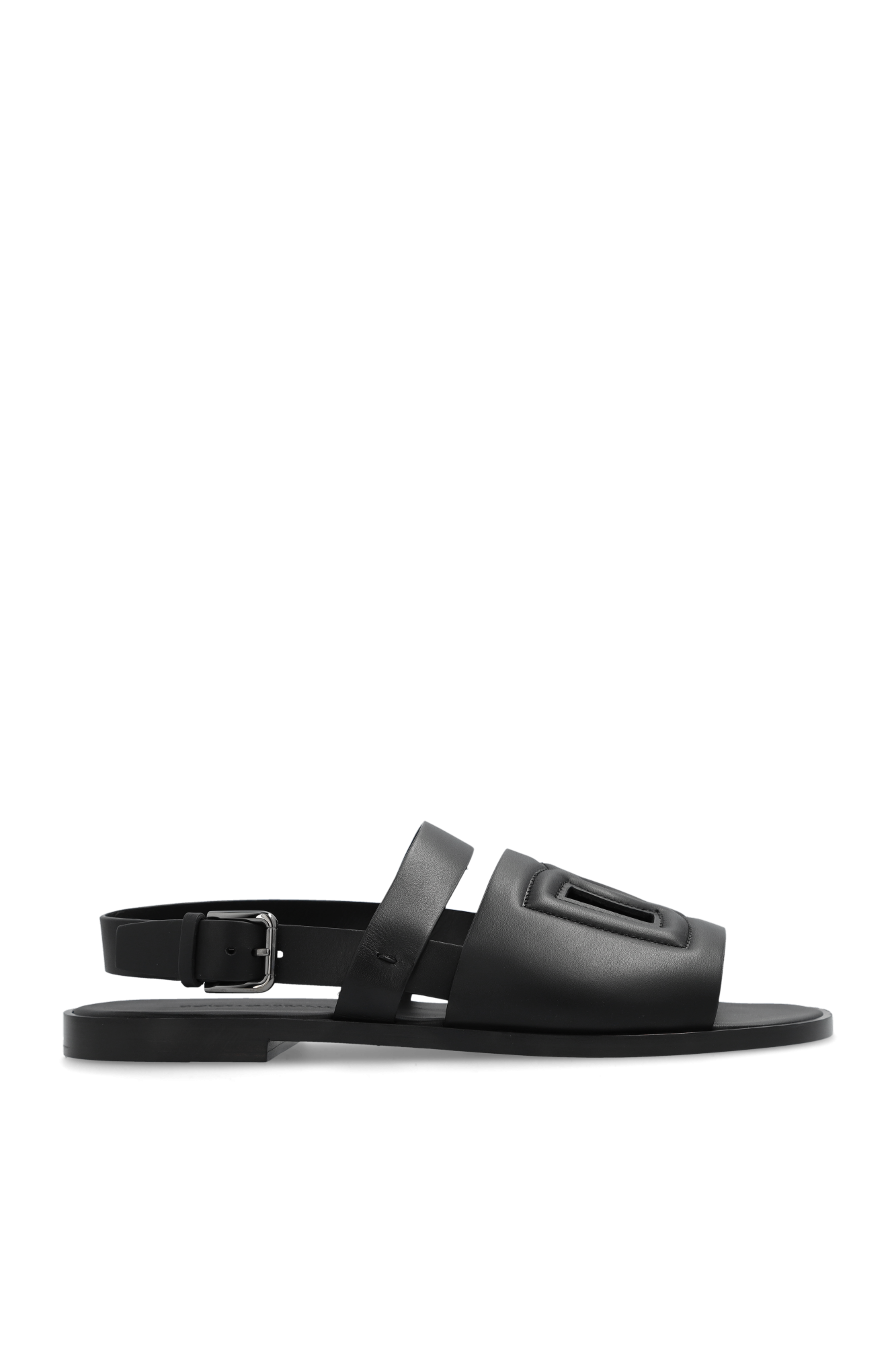 Dolce & Gabbana Skórzane Sandały, Mężczyźni, Czarny
